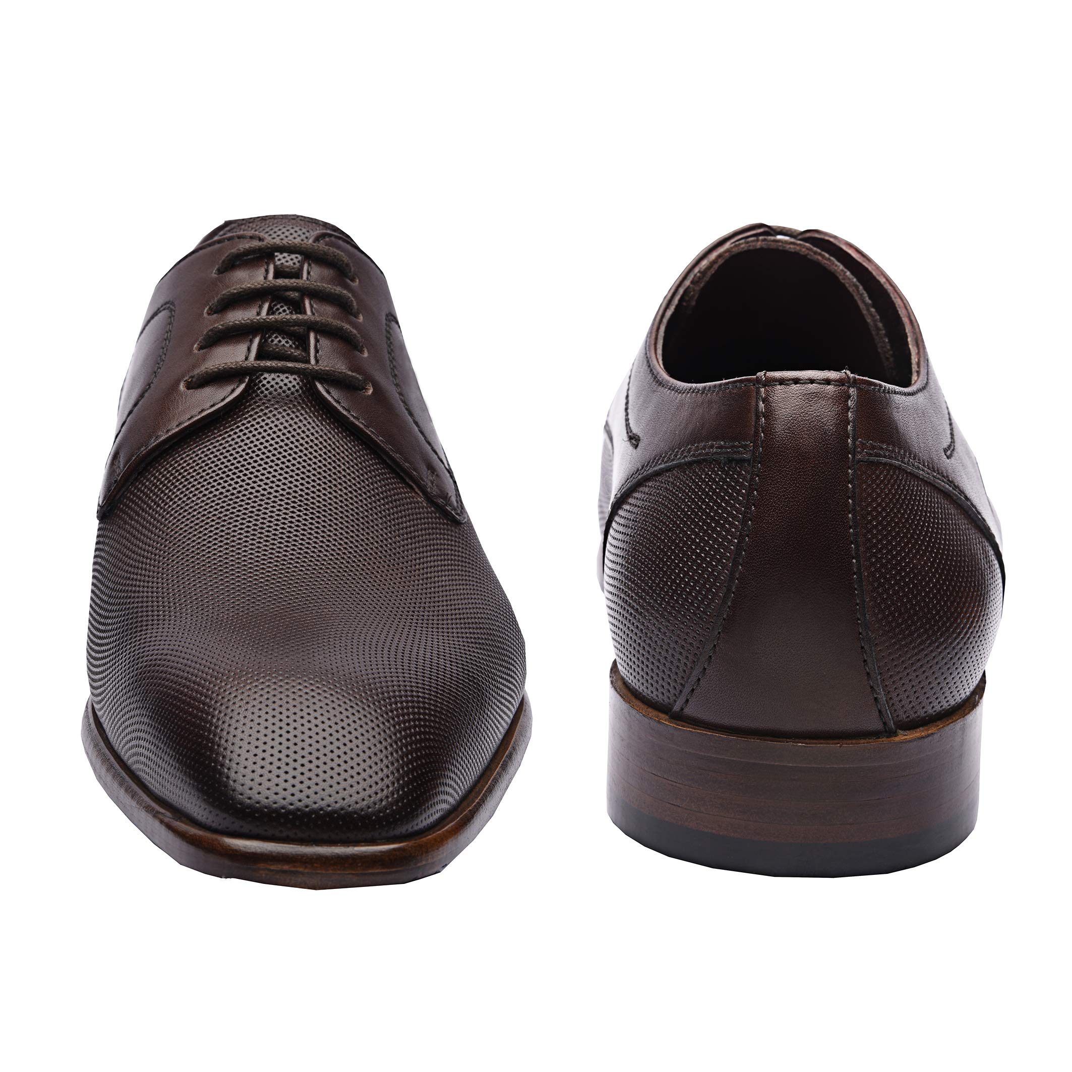 Premium Genuine Leather Men's Derby Dress Shoes - Handcrafted Italian Formal Shoes with Leather Sole for Business, Wedding & Special Occasions