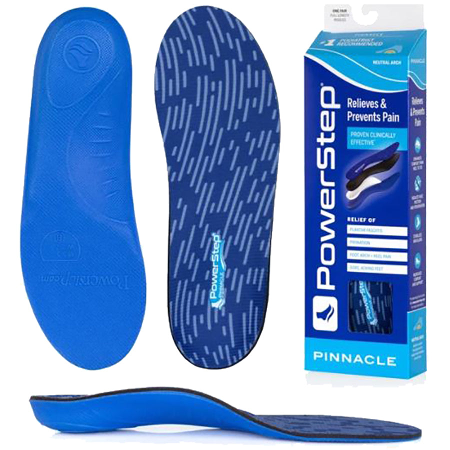 PowerStep Pinnacle Orthotic Shoe Insoles - Arch Support for Plantar Fasciitis & Heel Pain Relief - Perfect for Running, Walking & Work Shoes