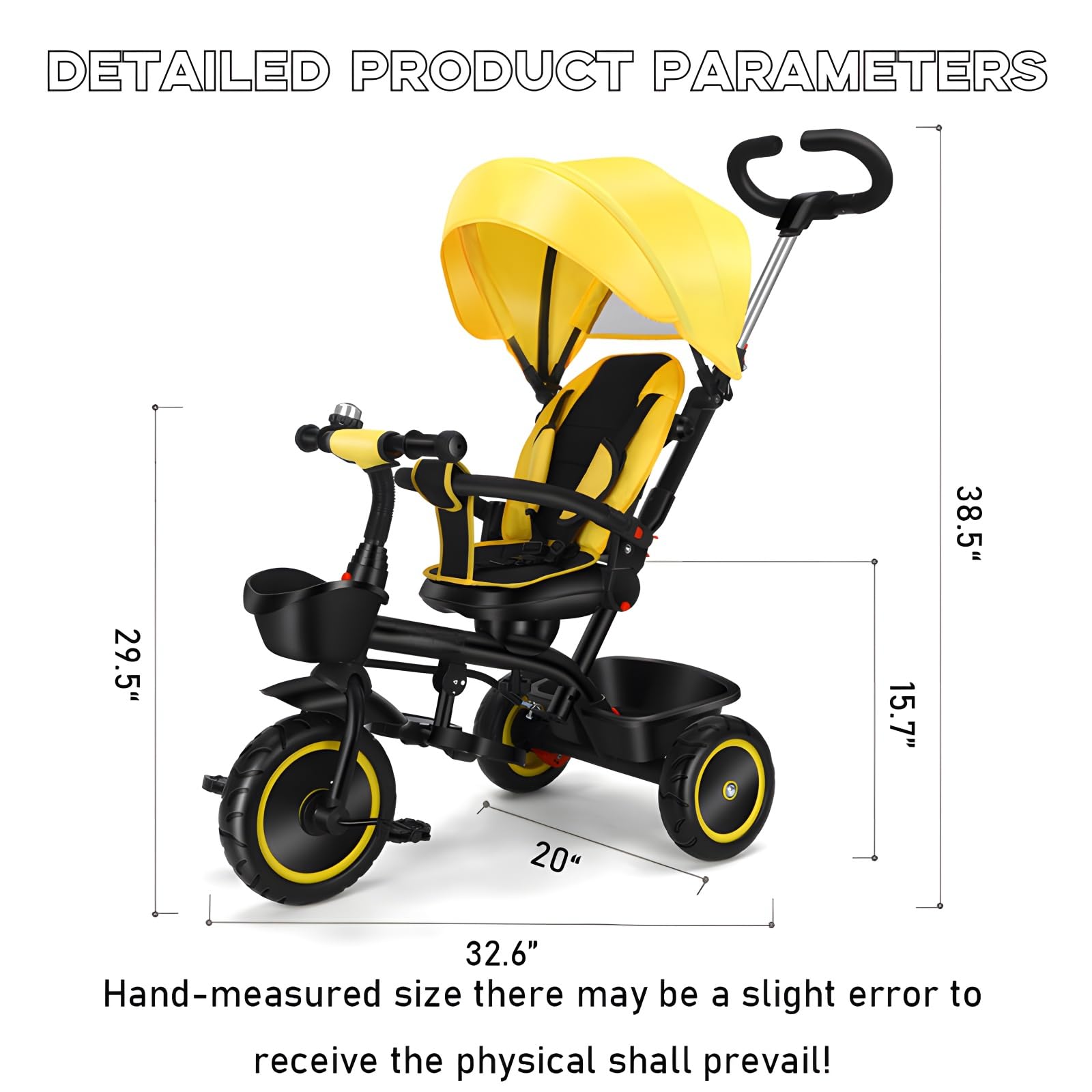 **LHTJHP 4-in-1 Baby Tricycle with Adjustable Push Handle, Rotatable Seat & Safety Harness – Convertible Stroller Bike for Toddlers 1-6 Years – Perfect for Outdoor Walks, Park Rides & Family Outings**