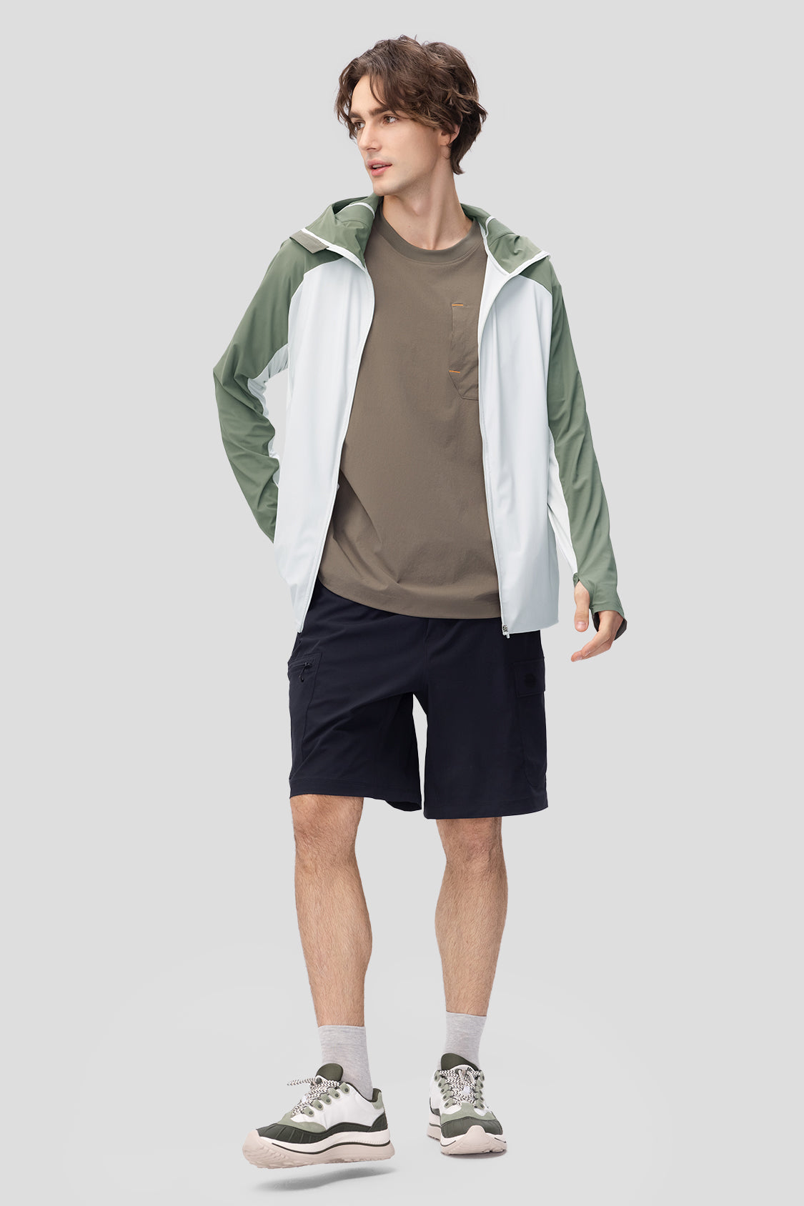 IceAiry Men's Breathable Sun Protection Jacket UPF50+ - Lightweight UV Shirt for Outdoor Activities, Hiking, Fishing & Summer Travel