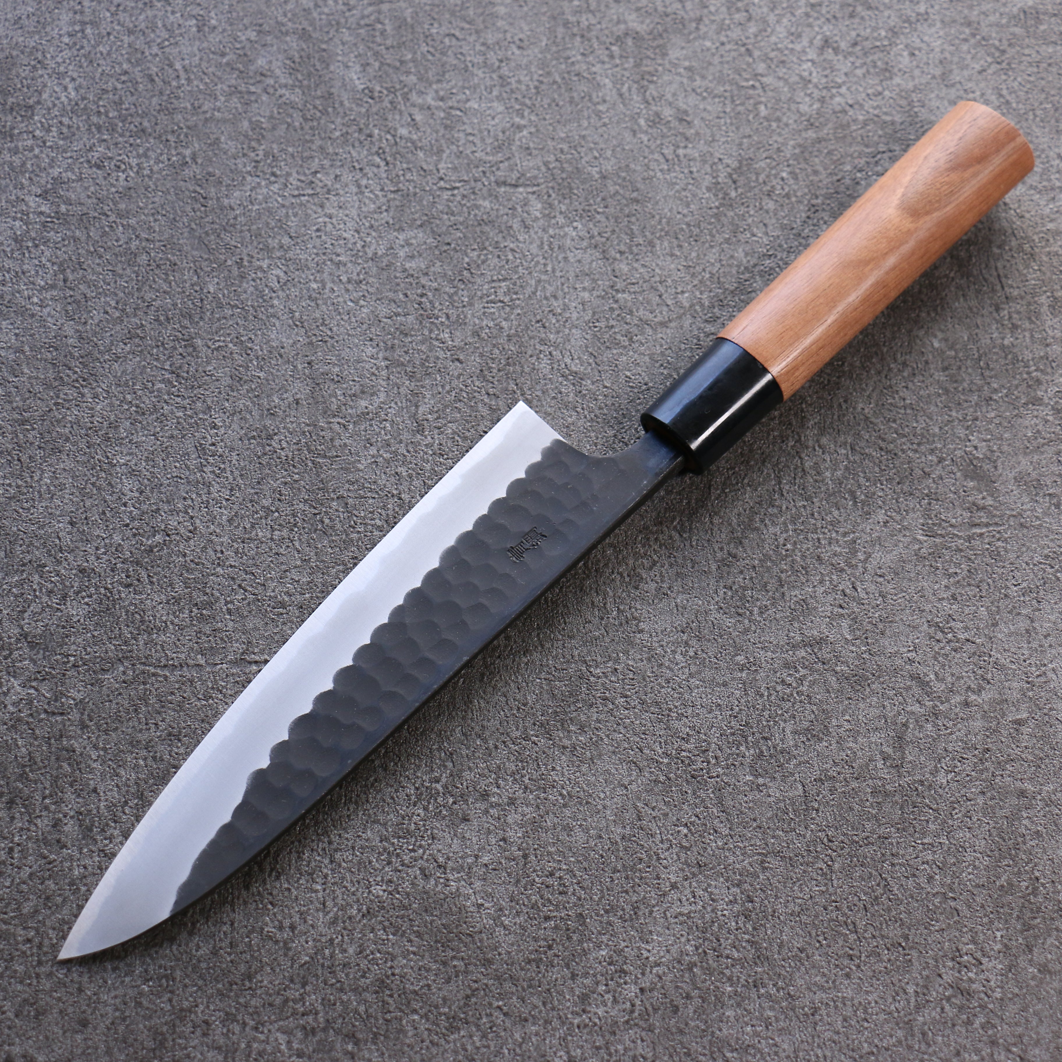 Premium Nao Yamamoto Blue Steel Kurouchi Hammered Gyuto Chef Knife 180mm with Walnut Handle - Perfect for Sushi, Meat Slicing & Professional Kitchen Use