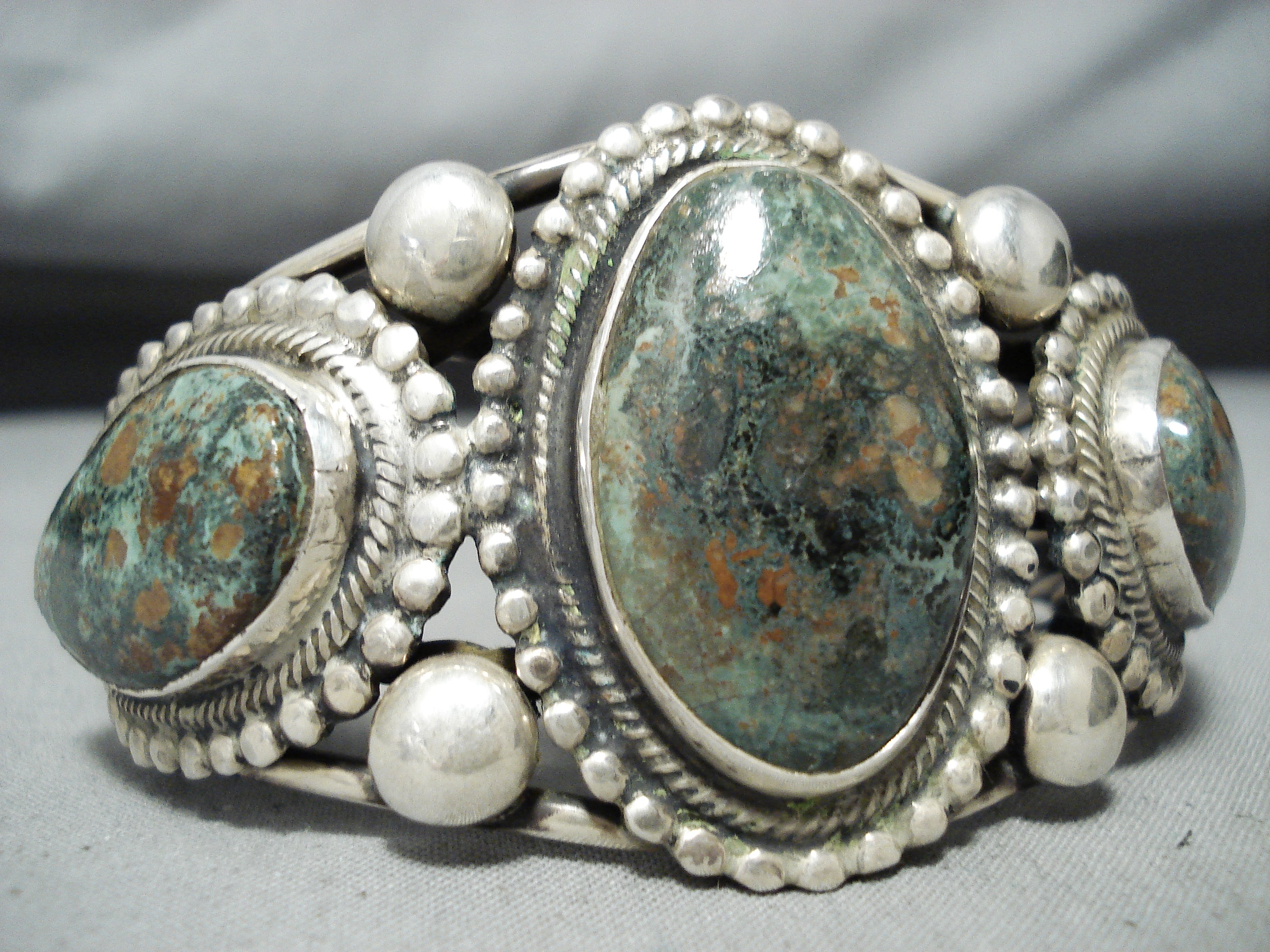 100+ Gram Navajo Green Turquoise Sterling Silver Bracelet - Authentic Native American Handmade Jewelry for Women - Perfect for Boho Fashion, Gift Giving & Special Occasions