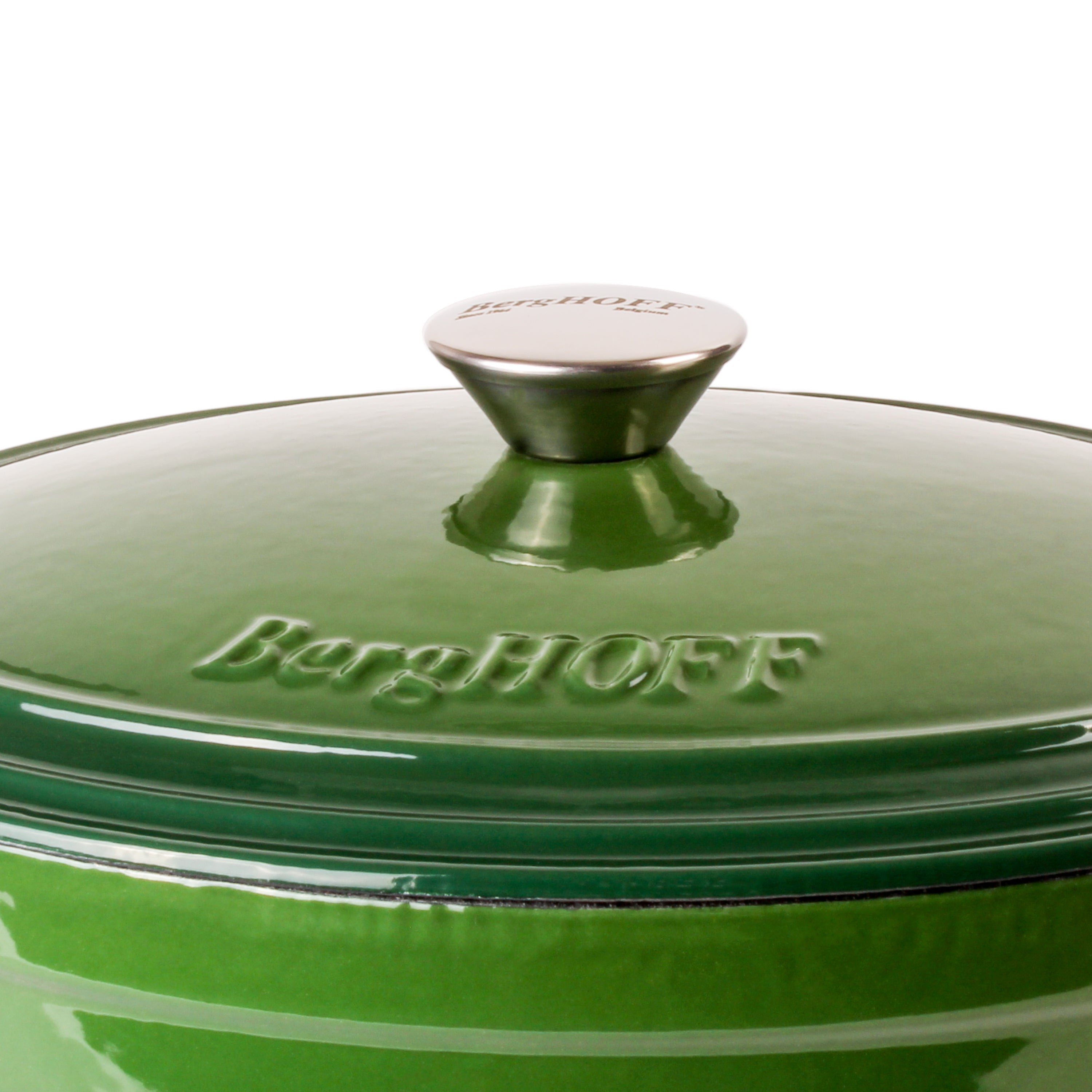 BergHOFF Neo 4-Piece Cast Iron Cookware Set - 5 Quart & 8 Quart Dutch Oven with Lid - Premium Green Enameled Cookware for Stovetop, Oven & Camping - Perfect for Soups, Stews & Braising