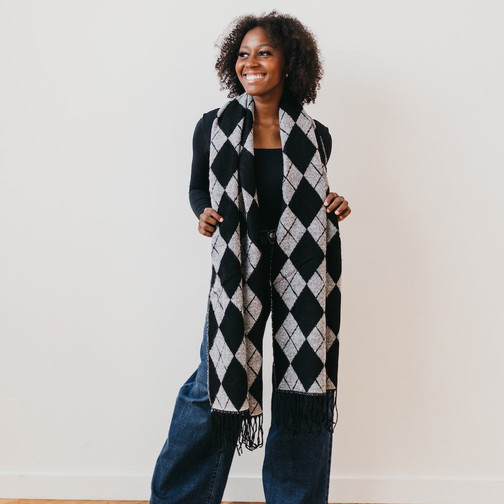 Stylish Always Classy Argyle Plaid Scarf for Women & Men - Perfect for Winter Fashion, Office Wear & Holiday Outfits