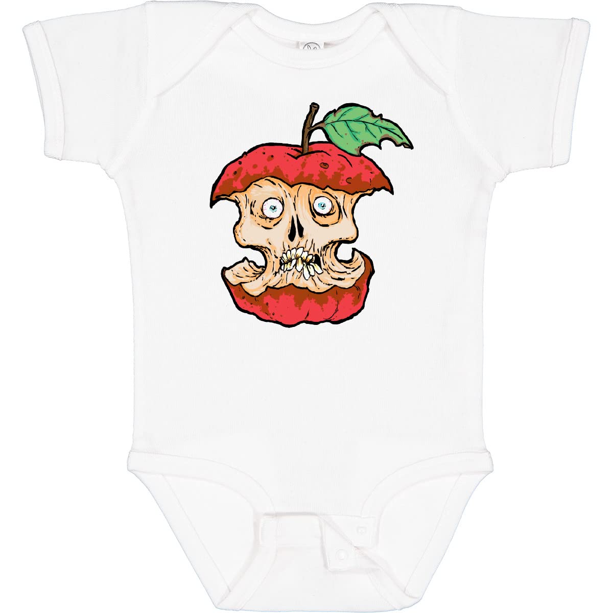 Inktastic Horrified Zombie Apple Baby Bodysuit - Funny Halloween Outfit for Infants & Toddlers - Cute & Comfortable Cotton Onesie for Costume Parties, Trick or Treating & Photo Shoots