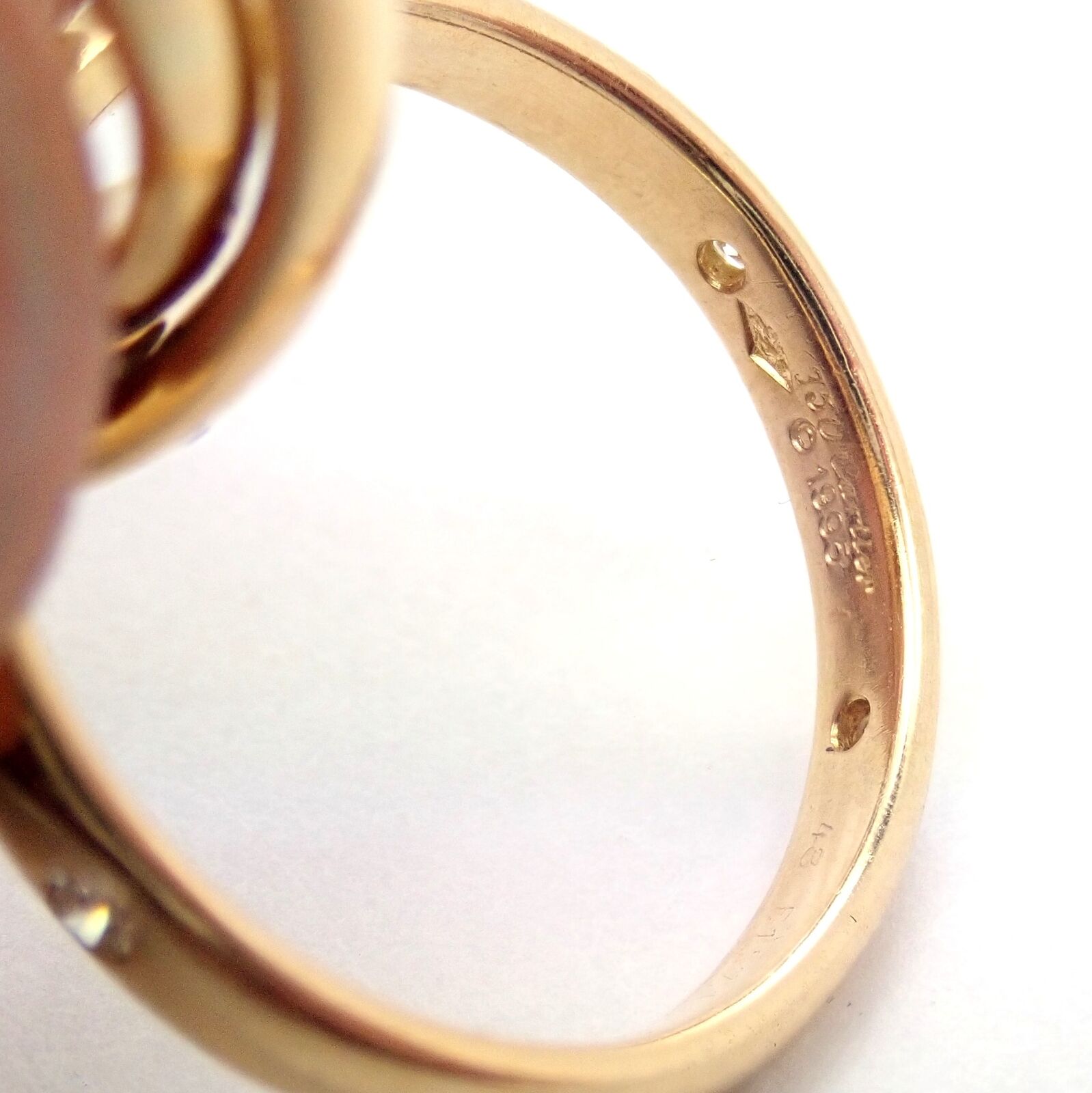 Authentic Cartier 18k Yellow Gold Ruby Sapphire Diamond Trinity Band Ring Vintage 1995 - Luxury Jewelry for Anniversary, Wedding & Special Occasions