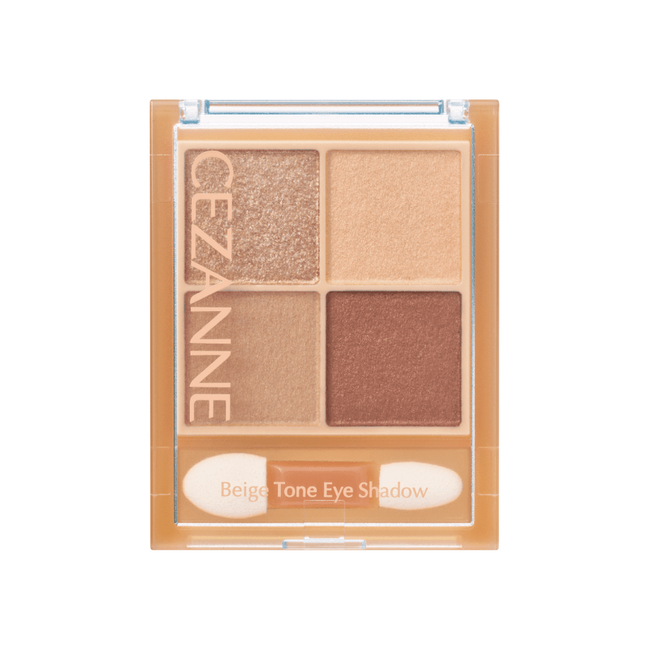 Cezanne Beige Tone Eyeshadow Palette - 4 Color Matte & Shimmer Eyeshadow Set 4.3g for Natural Daytime & Glam Night Out Makeup Looks