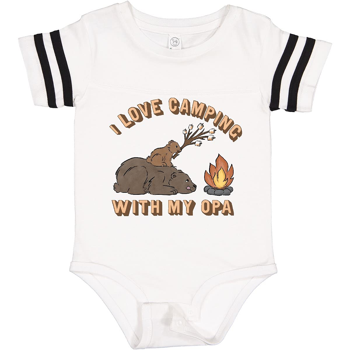 Inktastic I Love Camping with My Grandpa Baby Bodysuit - Cute Outfit for Family Camping Trips & Outdoor Adventures