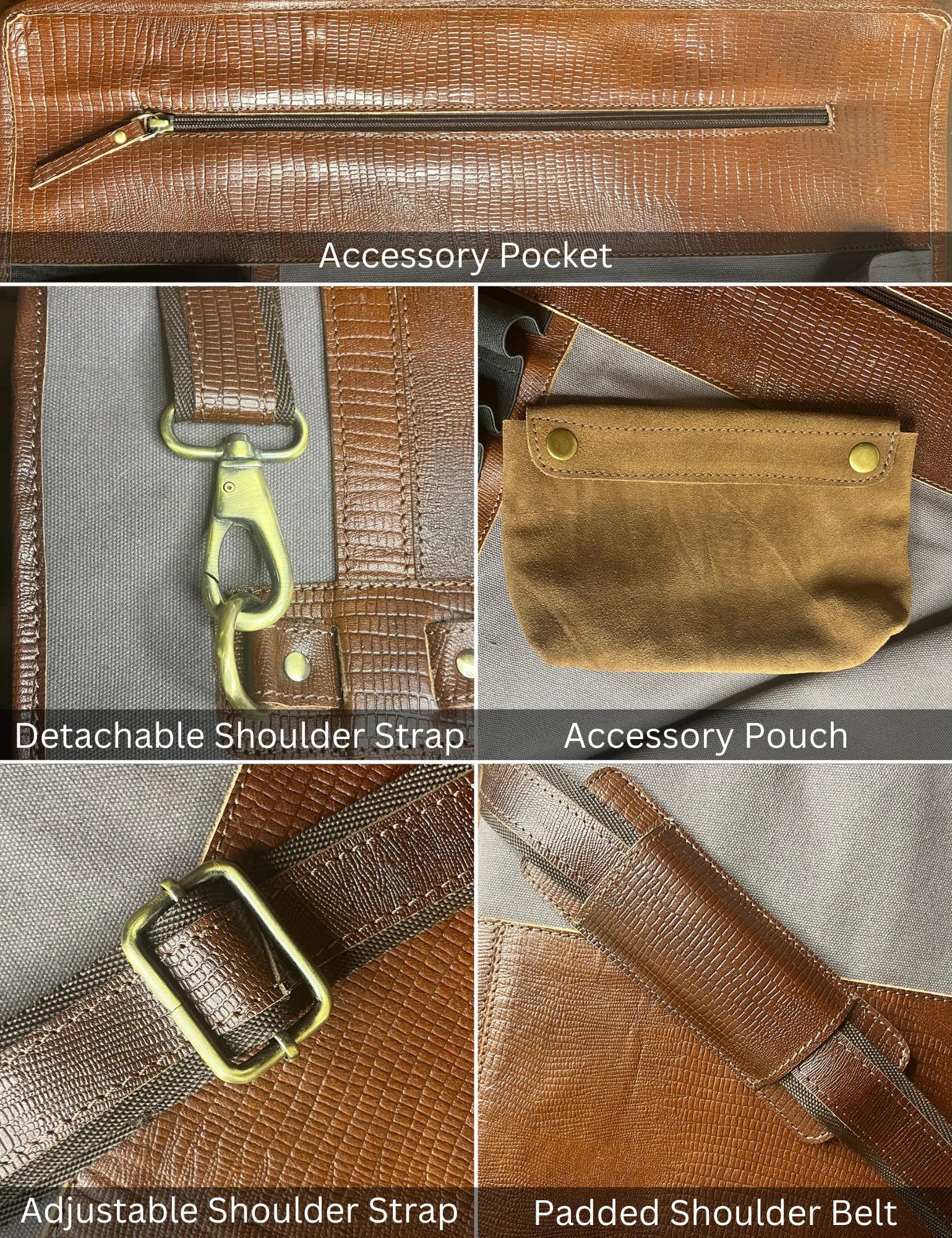 Premium Leather & Canvas Knife Roll Storage Bag for Chefs - Chocolate Grey - Ideal for Professional Kitchens, Culinary Schools & Home Cooking