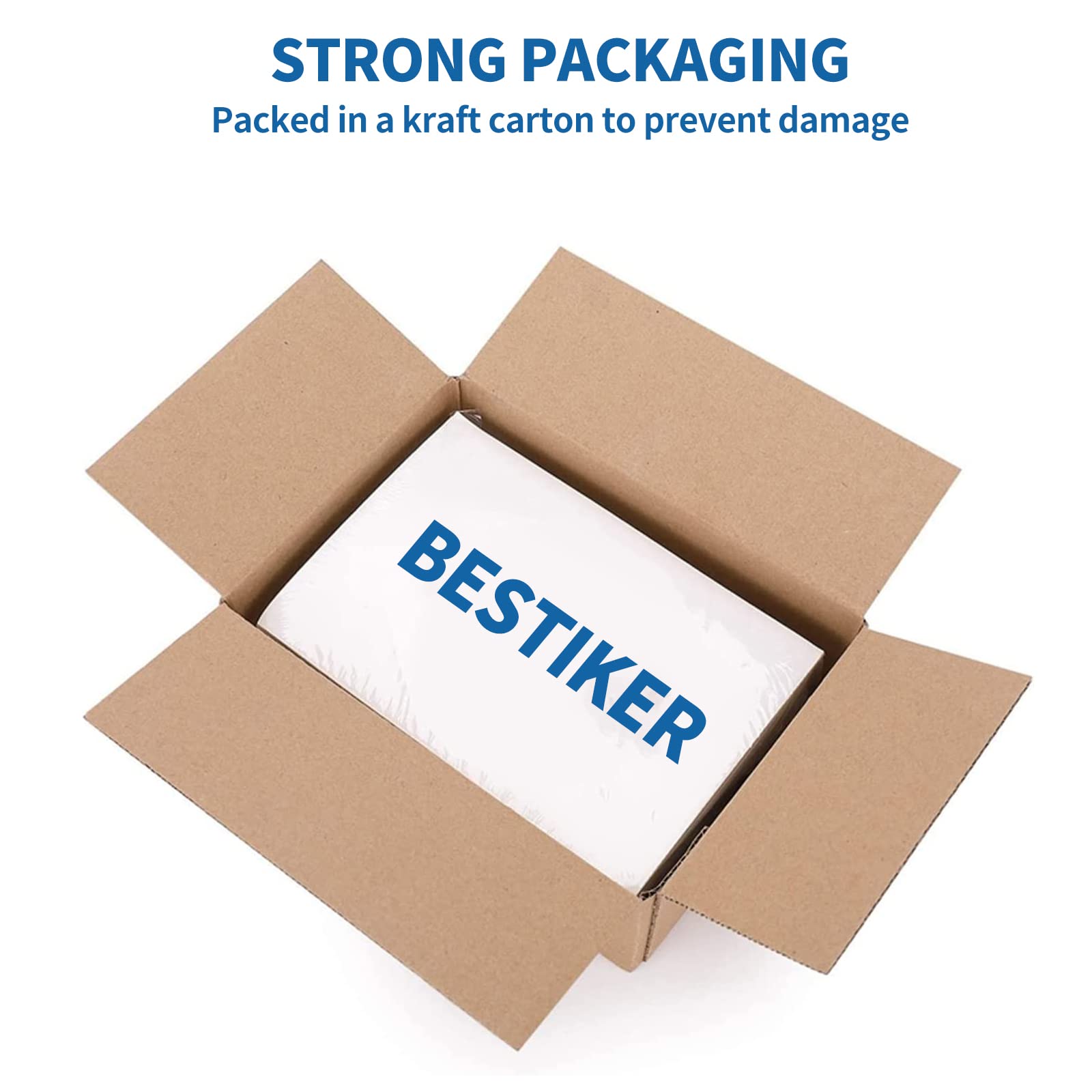 1000 Half Sheet Shipping Labels - 8.5” x 5.5” Permanent Adhesive White Labels, 2 Per Page (500 Sheets 8.5” x 11”) - Compatible with Laser & Inkjet Printers - Perfect for Ecommerce, Online Sellers & Small Business Shipping Needs