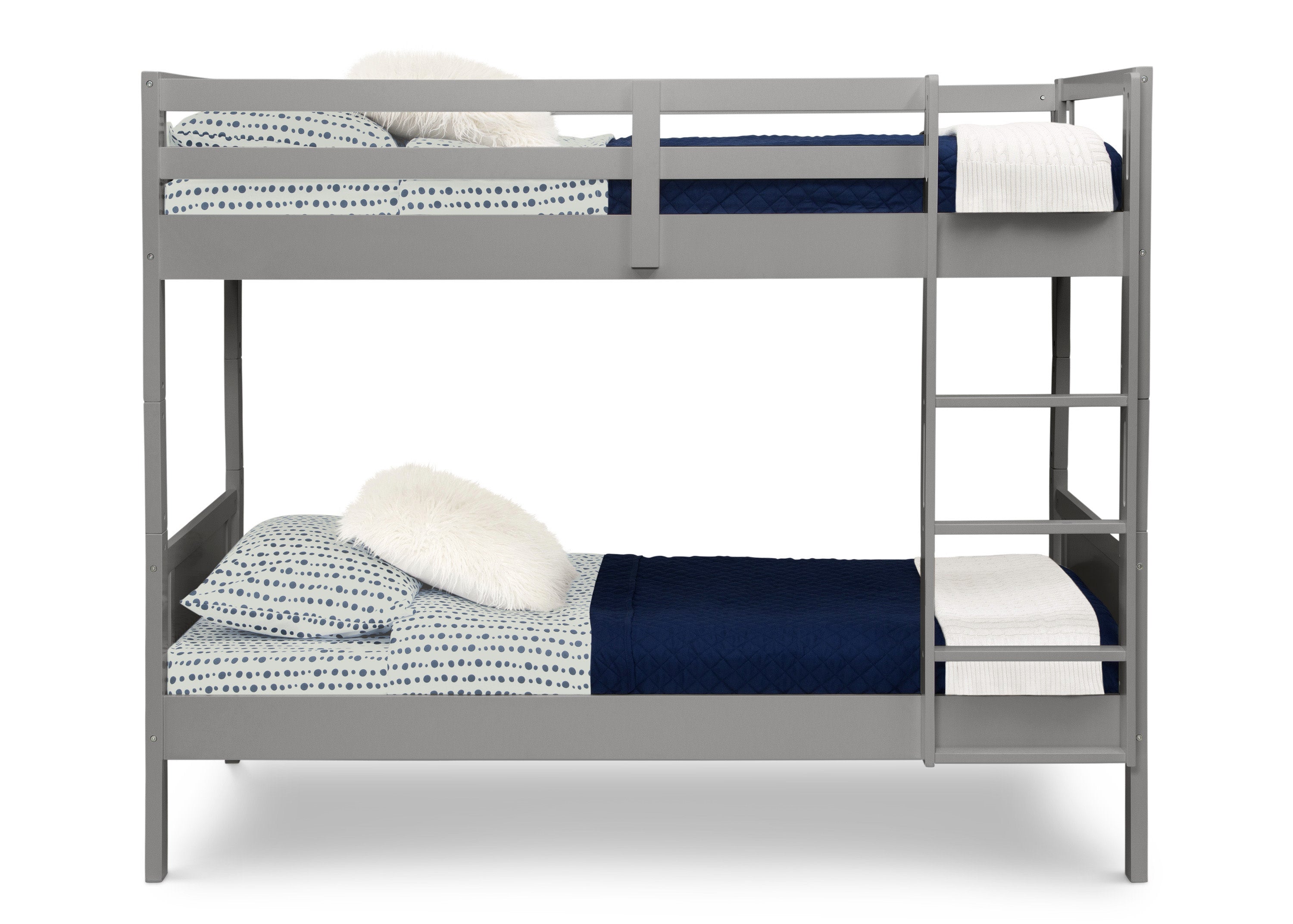 Convertible Twin Bunk Bed with Ladder & Safety Guardrails - Space Saving Kids Bedroom Furniture for Small Rooms & Shared Bedrooms