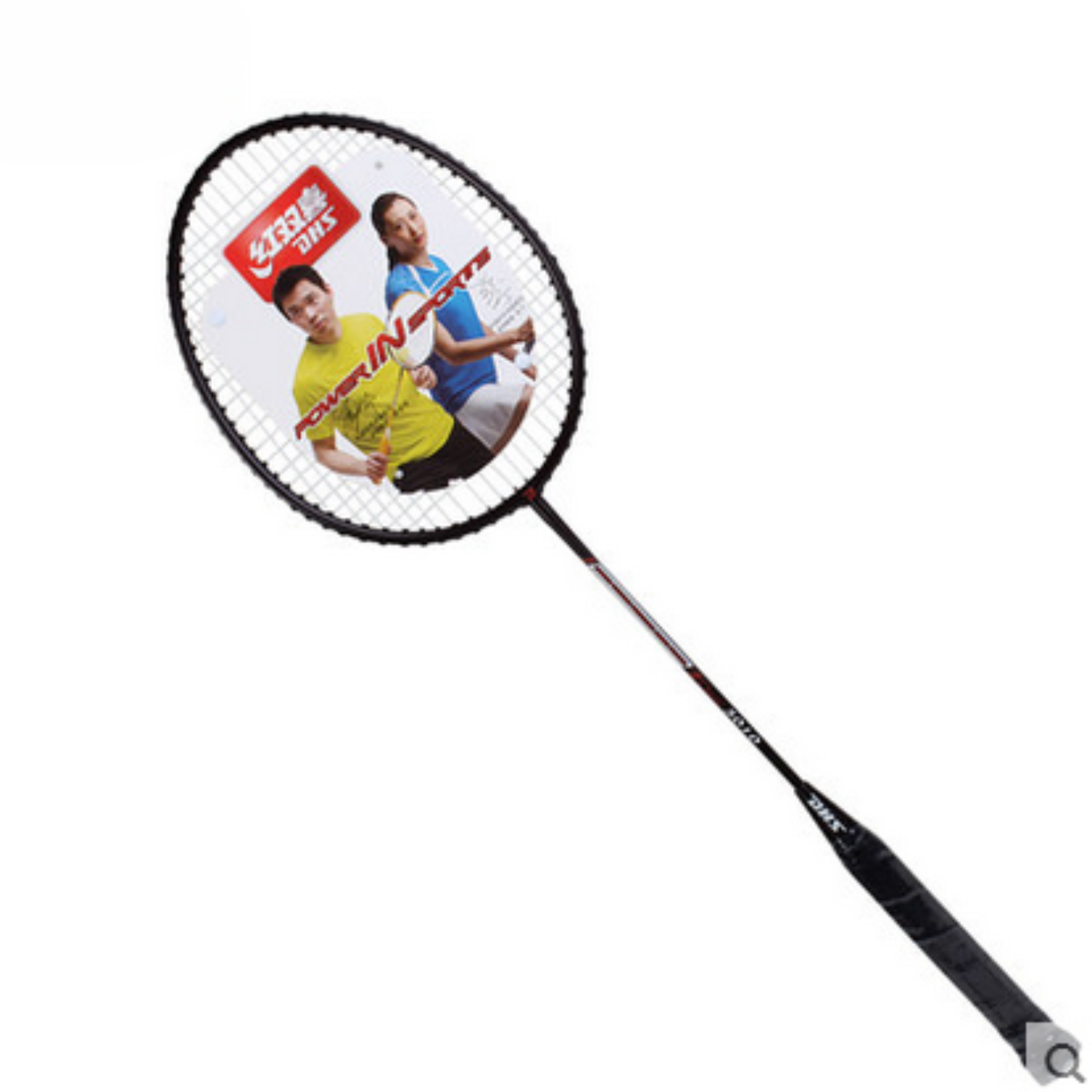 DHS 3010 Pre-Strung Badminton Racket - Professional Carbon Fiber Badminton Racket for Adults & Beginners - Perfect for Indoor & Outdoor Games, Training, and Recreational Play [Black]