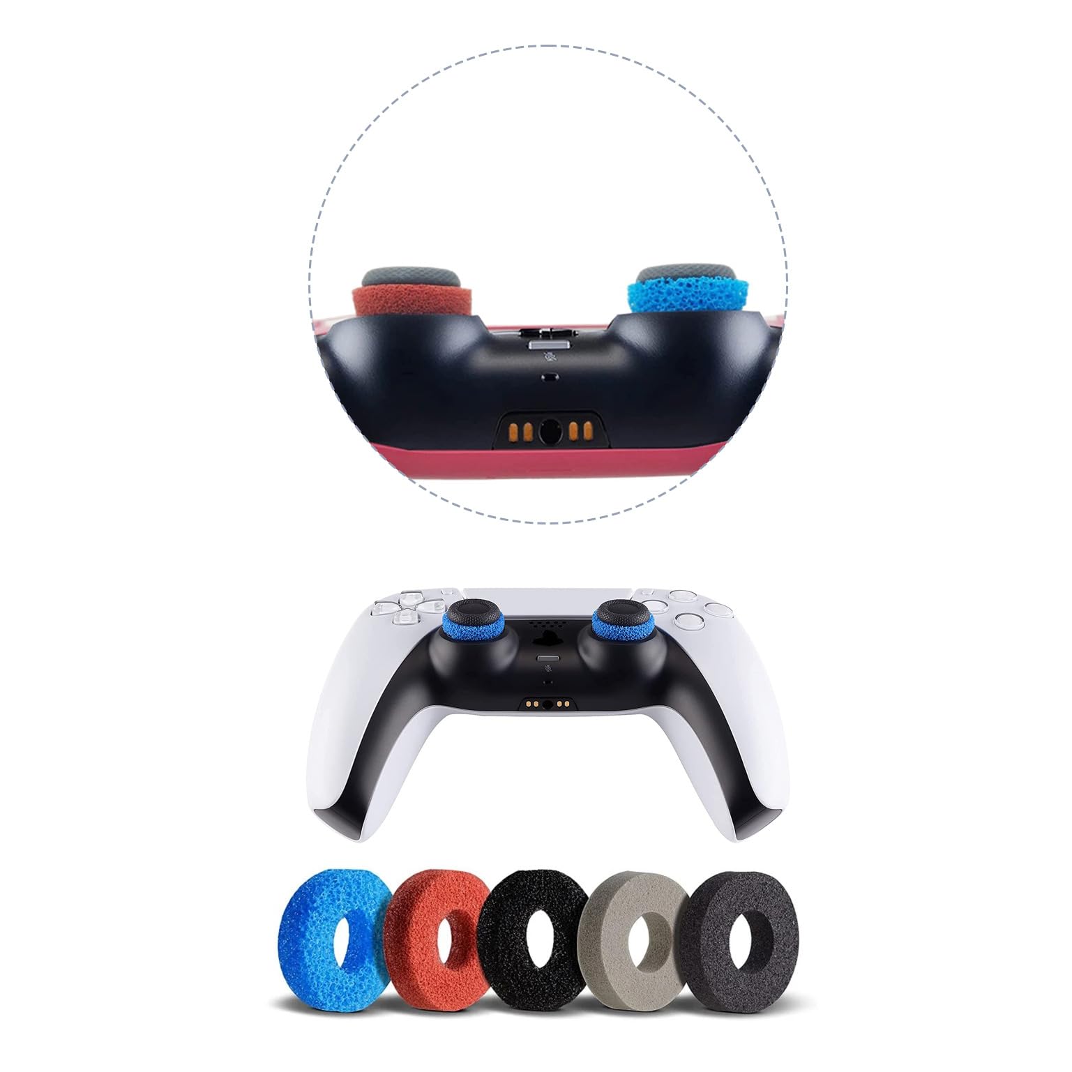 MaD Vision® PS5 Skin Set - FC Barcelona Edition | Compatible with PlayStation 5 Slim/Disc Version | 100% Adhesive Vinyl, Scratch Resistant | Includes 4 Pairs of Thumb Grips | Perfect for Gaming Enthusiasts & FC Barcelona Fans | Enhance Your PS5 Console Protection & Style