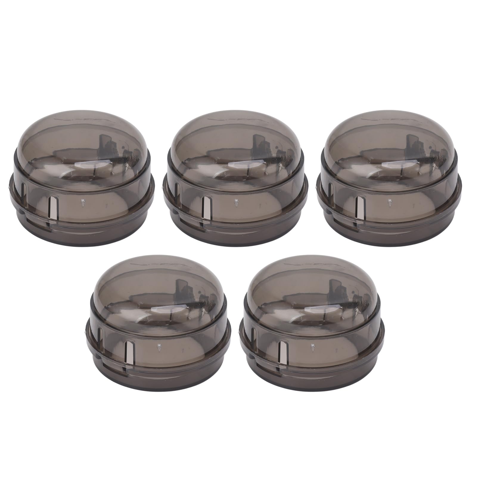 5-Pack Universal Stove Knob Covers for Child Safety - Heat Resistant Gas Oven Knob Protectors for Home, Restaurant & Hotel Use - Transparent Black (Prevent Accidental Burns in Kitchen)
