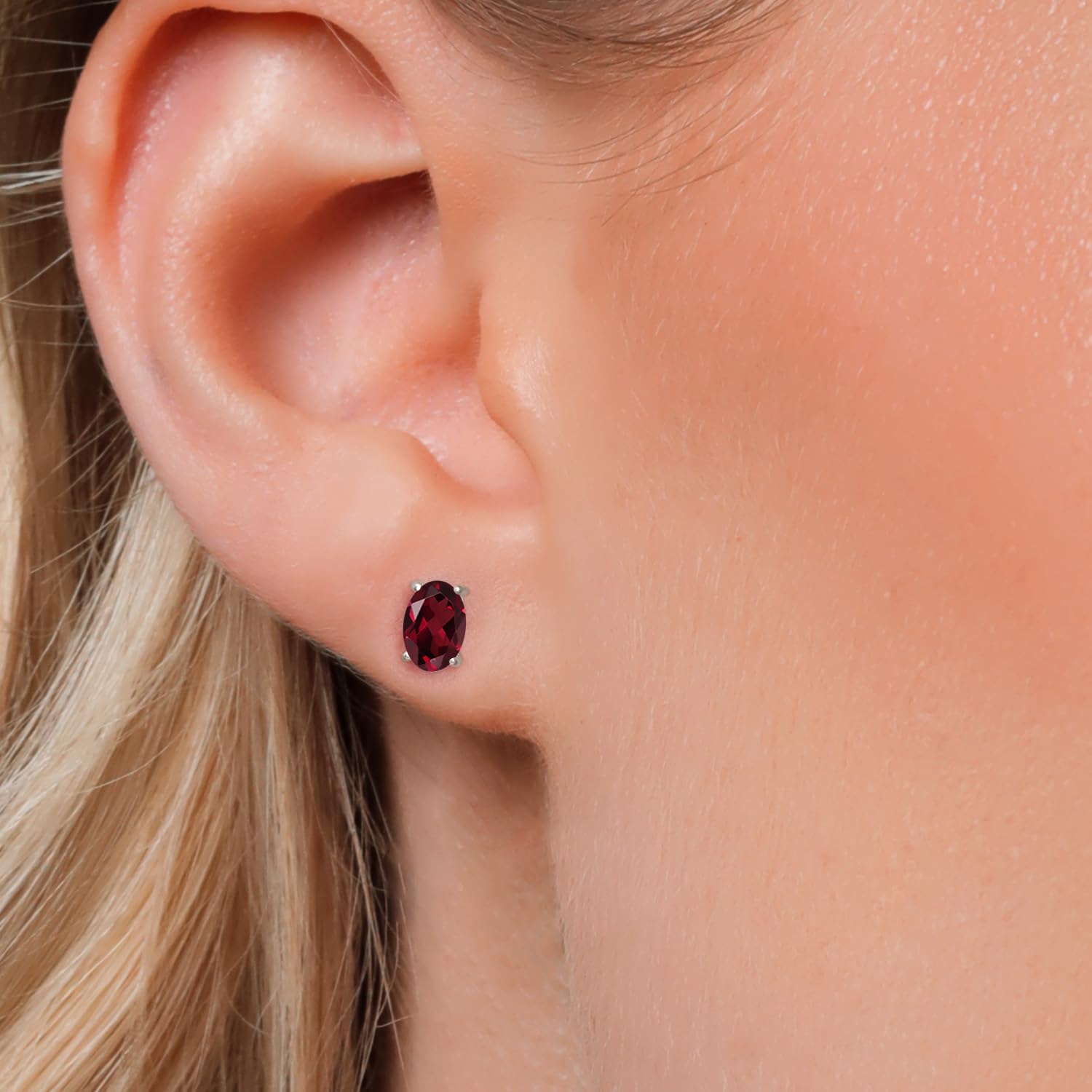 14K Gold Oval Gemstone Birthstone Stud Earrings for Women & Men | 6x4mm Oval Cut | Fine Jewelry Gifts for Her, Mom, Wife | Anniversary, Birthday, Valentine's Day Present