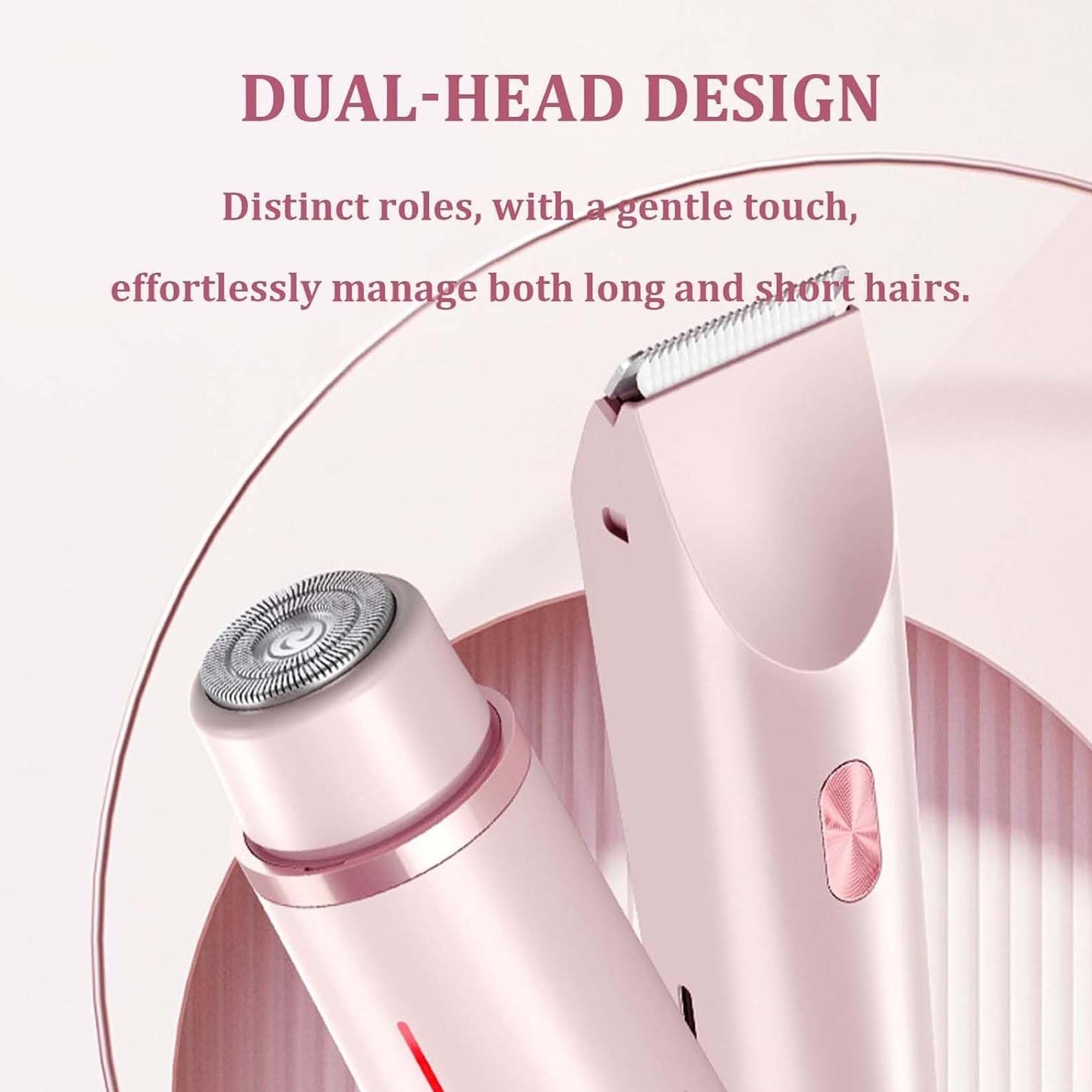 2025 New 2-in-1 Electric Lady Shaver for Women - Dual Head Rechargeable Waterproof Bikini & Body Hair Trimmer - Purple | Painless Hair Removal for Legs, Underarms & Pubic Area | Perfect for Travel & Home Use