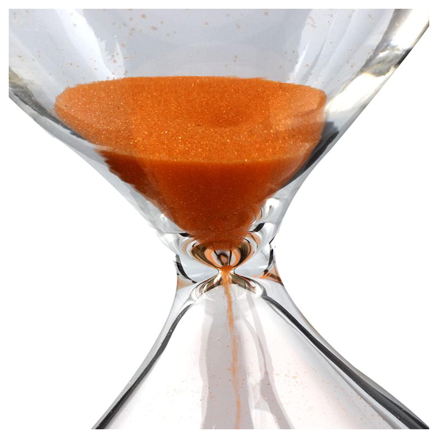 60 Minute Wooden Sand Hourglass Timer - Black Frame with Orange Sand - Unique Home & Office Decor, Meditation Timer, Kitchen Timer, Gift Idea for Men & Women