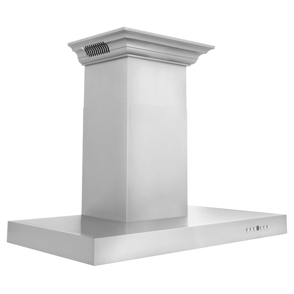 ZLINE Stainless Steel Wall Mount Range Hood with Built-In CrownSound Bluetooth Speakers (KECRN BT) - Perfect for Modern Kitchens & Open-Concept Living Spaces