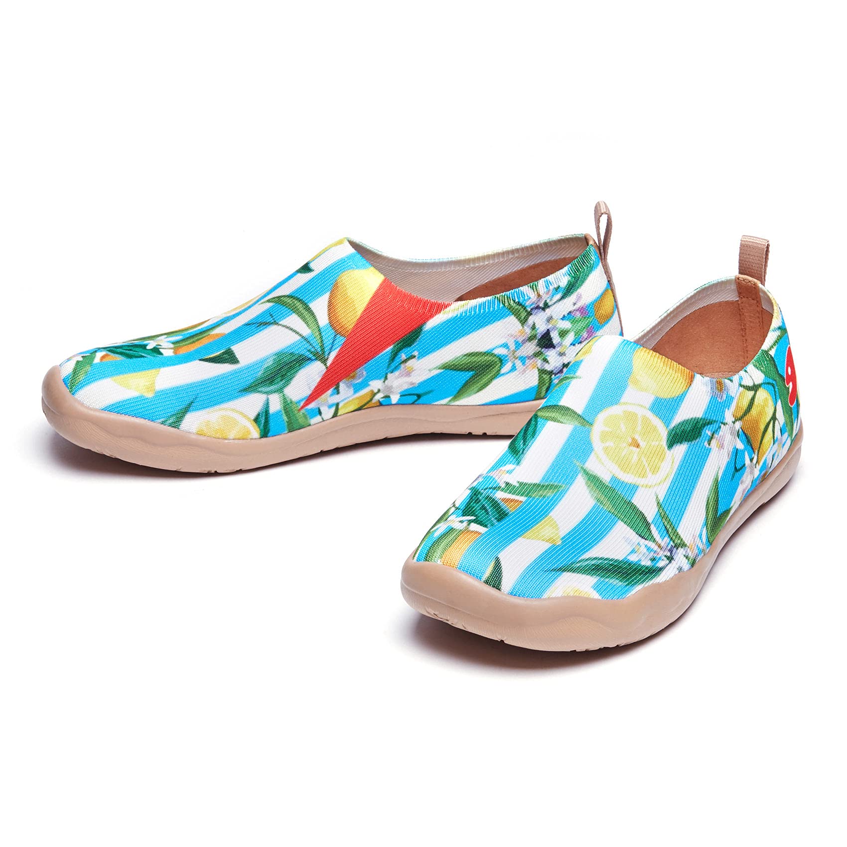 UIN Women's Slip On Sneakers - Comfortable Knit Loafers with Artistic Painting | Soft Walking Shoes for Women | Perfect for Casual Wear, Travel & Everyday Comfort