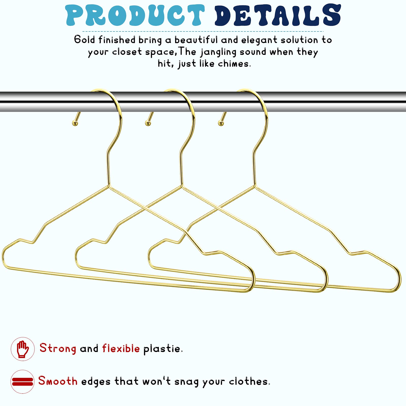 Jetec 200-Pack Heavy Duty Stainless Steel Wire Hangers - 15.75 Inch Space-Saving Closet Hangers for Coats, Pants & Clothes | Ideal for Home, Retail Stores & Laundry Businesses