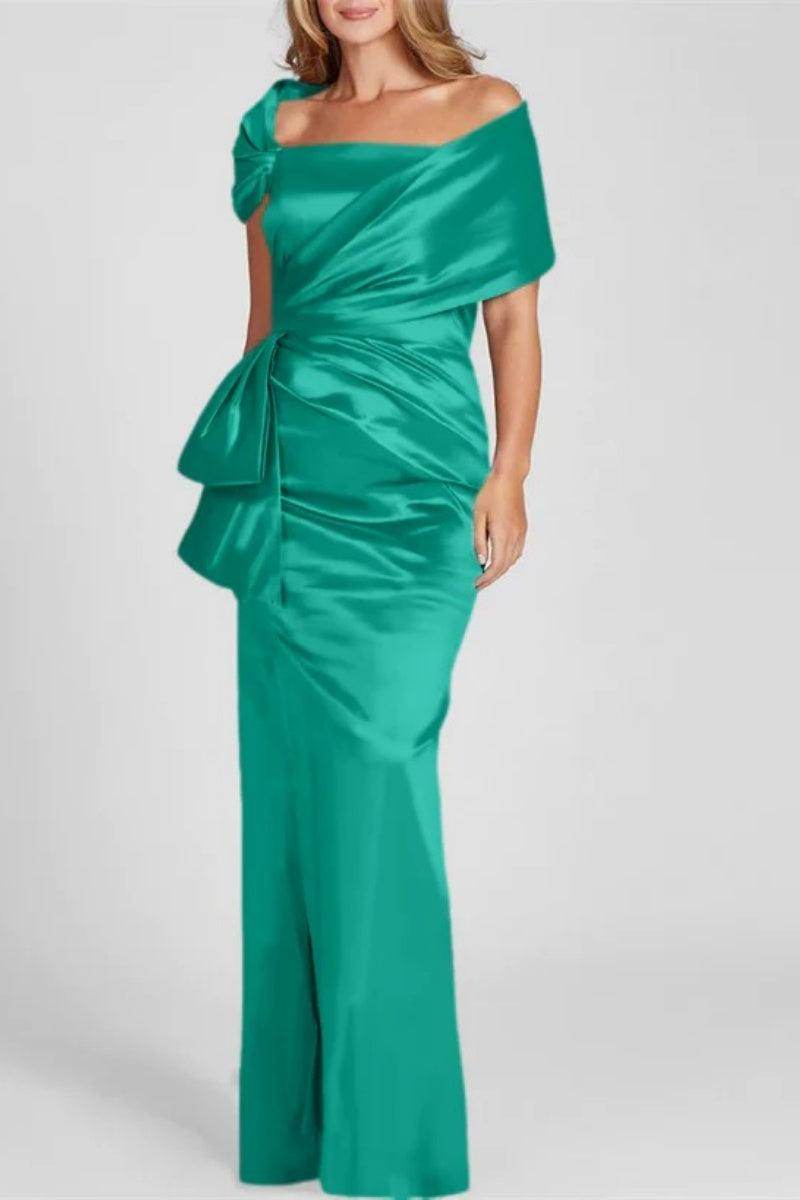 Elegant Off-The-Shoulder Floor-Length Mother of the Bride Dress CM0336 - Perfect for Weddings, Formal Events & Special Occasions
