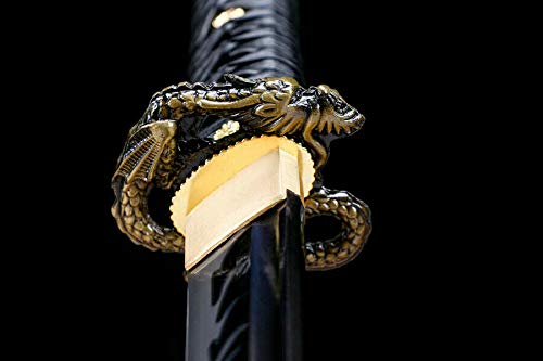 Japanese Wakizashi Sword - 1095 Carbon Steel Sharp Tanto Ninja Short Knife - Authentic Samurai Weapon for Martial Arts Training, Cosplay & Collection