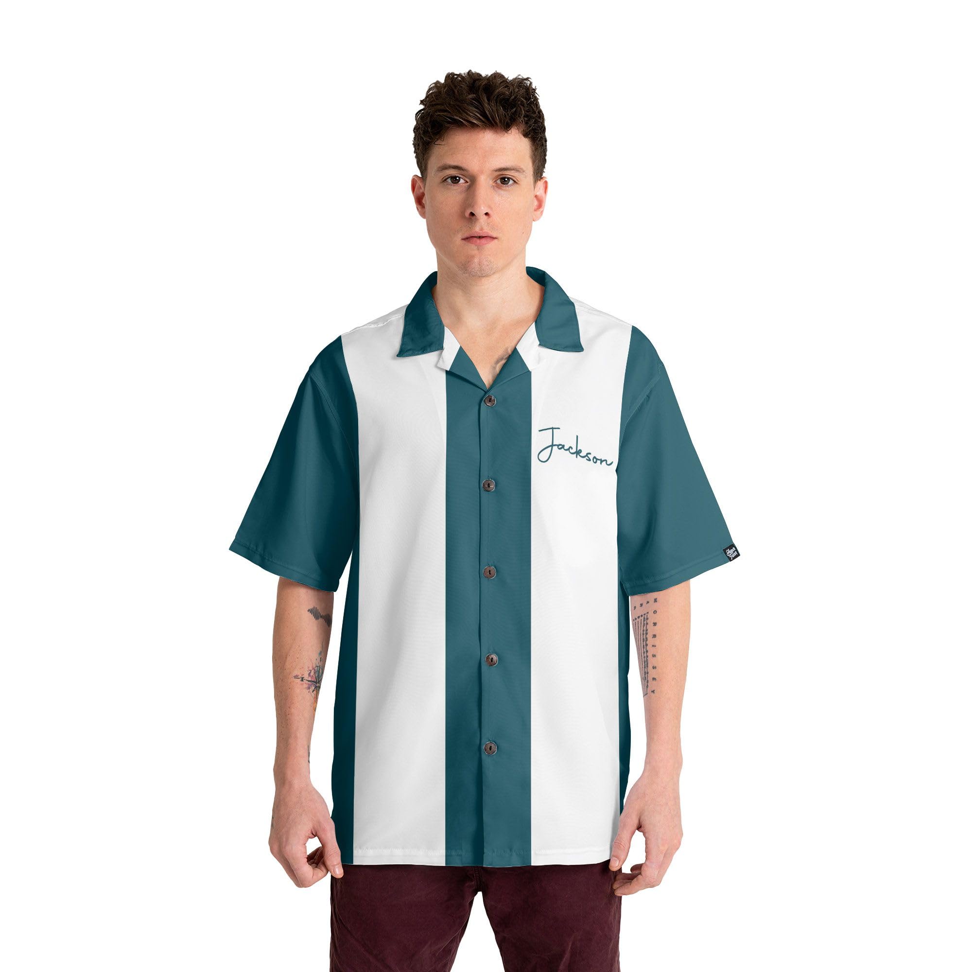 Custom Personalized Bowling Shirts with Names for Men & Women - Retro Hawaiian Style Bowling Team Shirts - Perfect for Bowling Leagues, Tournaments & Themed Parties