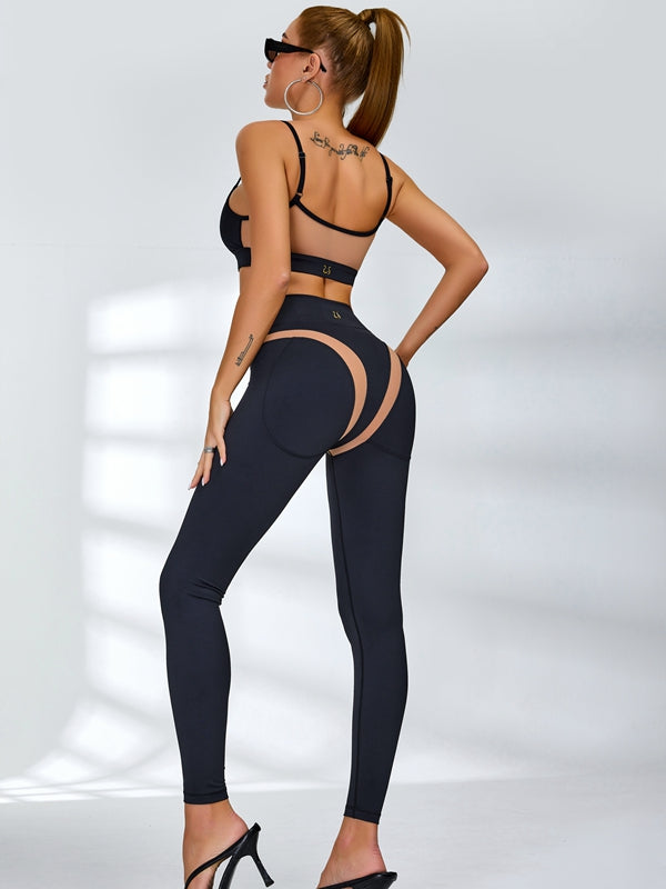 ZASUWA Women's Sexy Mesh Hip Lift Tracksuit - Stylish & Unique Workout Outfit for Gym, Yoga & Dance