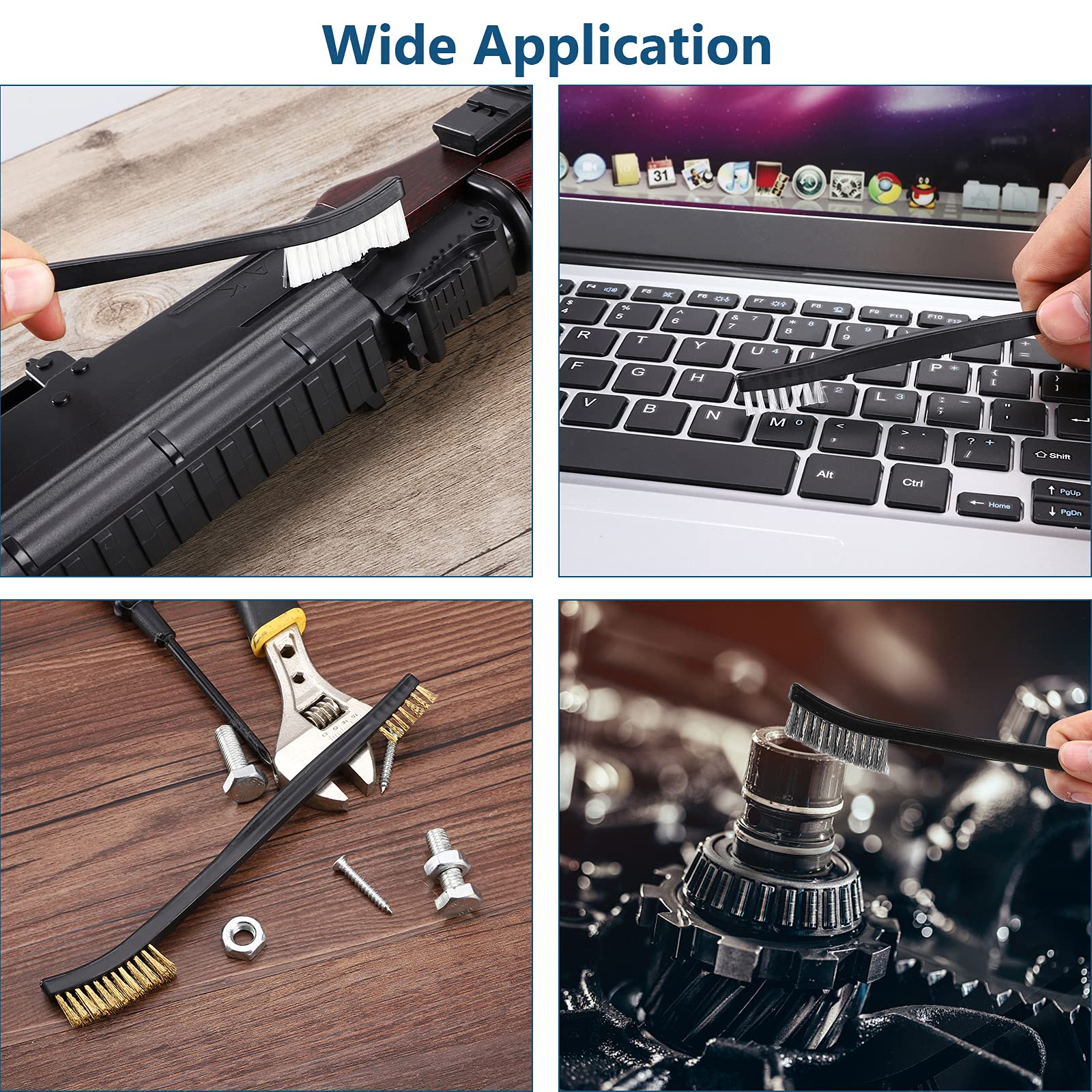 **Accmor Universal Gun Cleaning Kit - 4 Double-Ended Brass, Steel & Nylon Bristle Brushes & 4 Polymer Picks for Rifle, Pistol & Firearm Maintenance - Perfect for Hunting, Shooting Range & Home Gun Care**