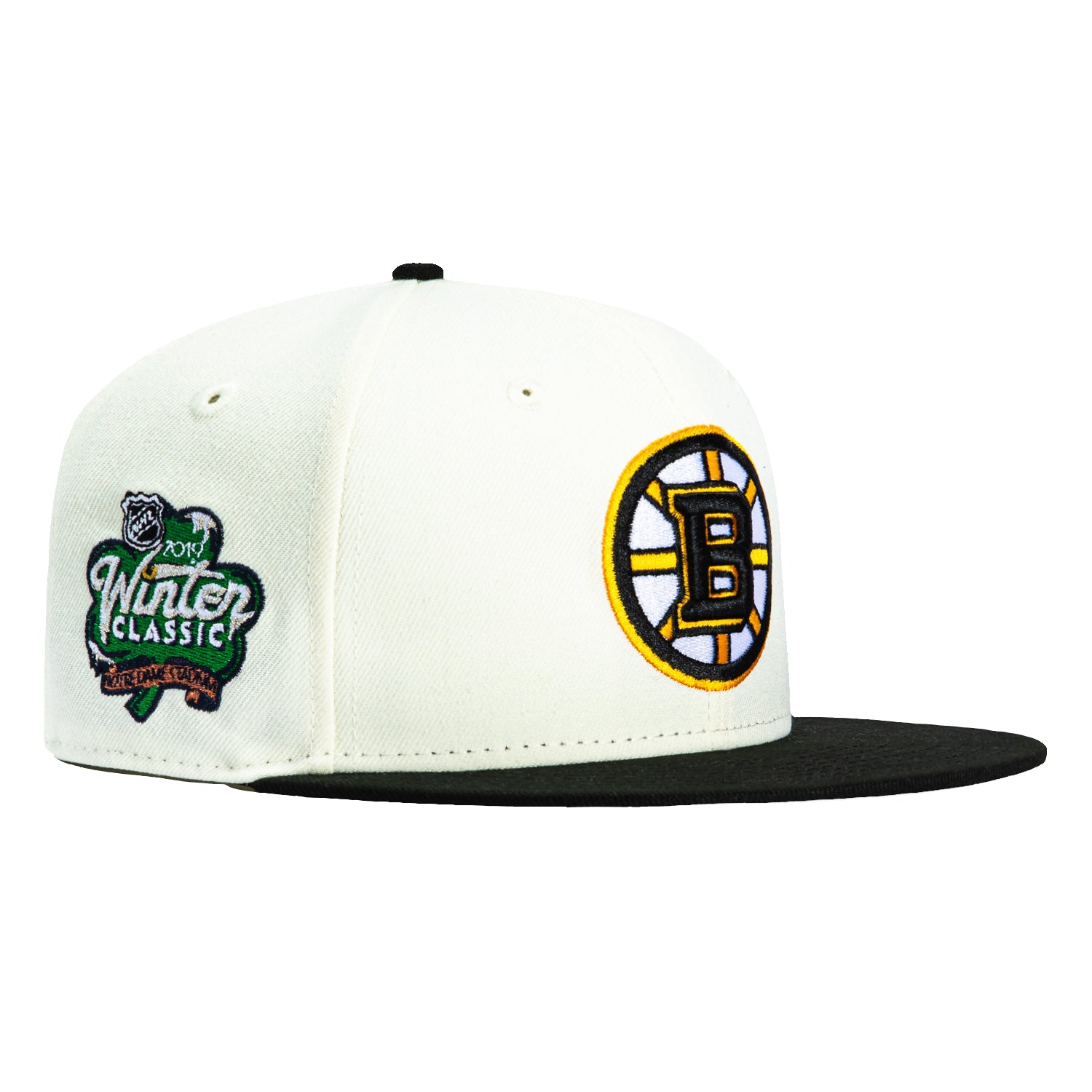 New Era 59Fifty Boston Bruins 2019 Winter Classic Patch Snapback Hat - White & Black - Official NHL Licensed Baseball Cap for Men & Women - Perfect for Sports Fans, Game Day & Streetwear Fashion