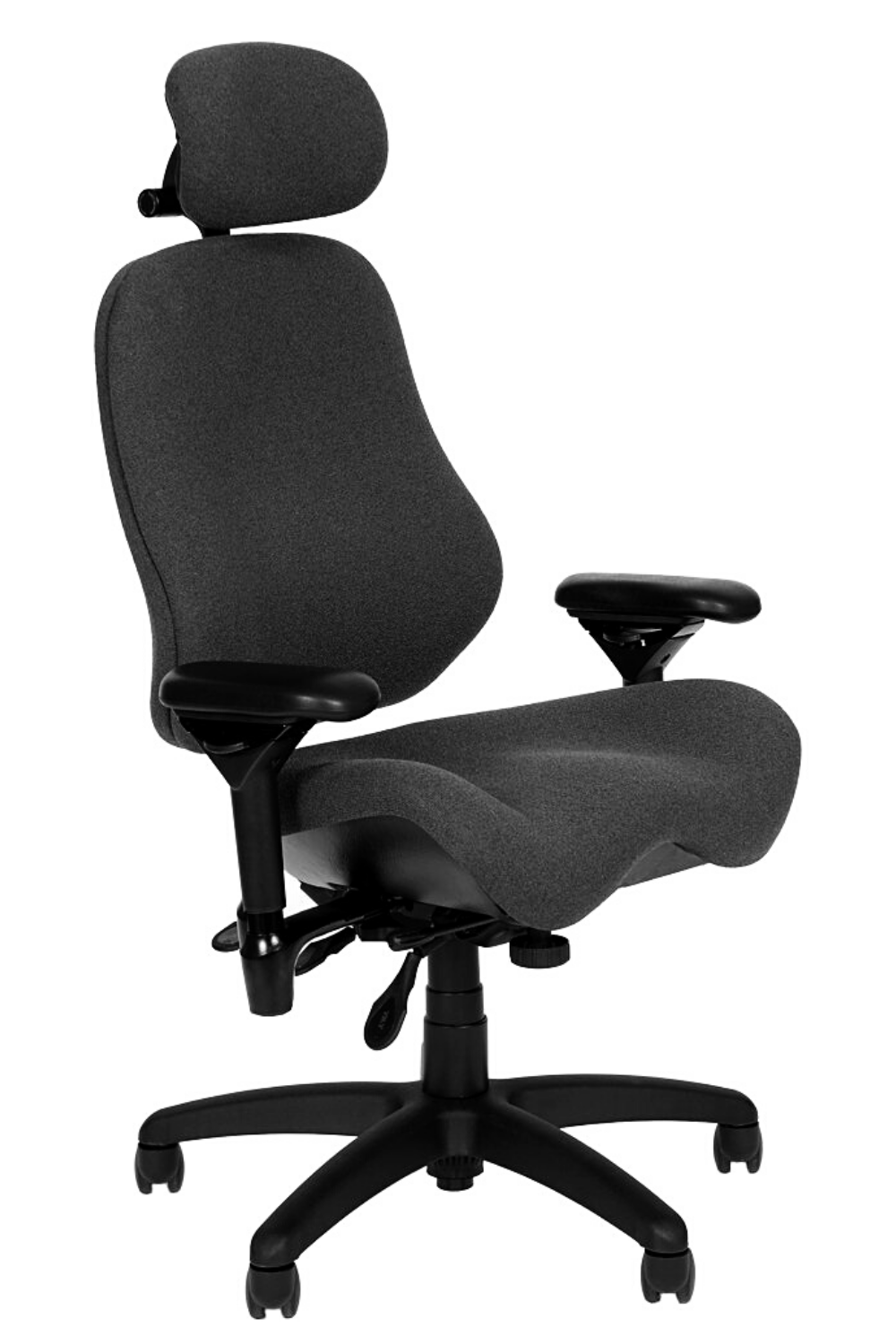 ErgoGenesis High Back Office Chair with Neck Roll - Model J3502 in Black (7020 Staccato) - Perfect for Home Office, Gaming & Workspace Comfort
