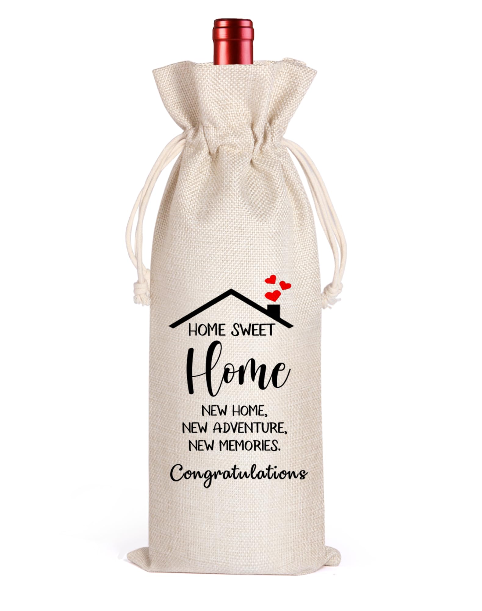 LANBAIHE Elegant Wine Gift Bags for Housewarming - Perfect First Home Gift for Men, Women, Mom, Dad, Friends & Coworkers - New Homeowner Present for Celebrations & Special Occasions - Ideal for House Parties, Anniversary Gifts & Welcoming New Neighbors