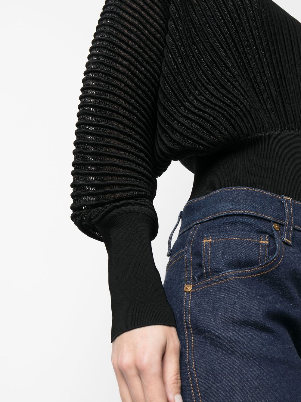 Alaia Black Sweaters for Women - Soft & Stylish Knit Pullover for Casual Wear & Office Outfits