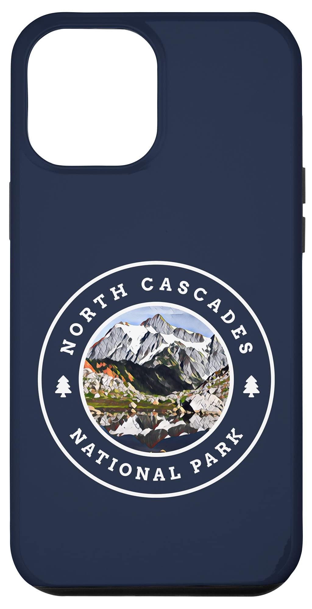 iPhone 12 Pro Max Case - Retro North Cascades National Park Washington Design - Durable Protective Phone Cover for Hiking, Camping & Outdoor Adventures