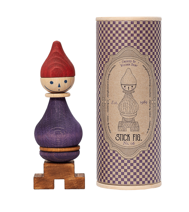 Wooden Story Stacking Toy Stick Fig No.06 - Montessori Educational Wooden Blocks for Kids, Toddler Learning & Development Toy - Perfect for Classroom, Playroom & Birthday Gifts