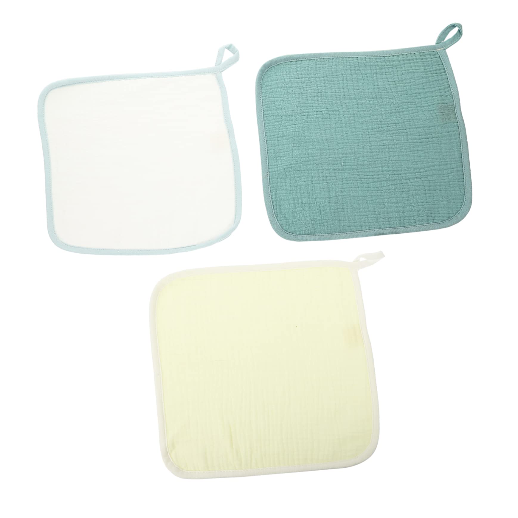GLSTOY 3-Pack Baby Towels - Soft Cotton Absorbent Washcloths for Newborn & Infant Bath, Face & Hand Washing - Gentle Machine Washable Baby Care Essentials for Nursery, Diaper Bag & Travel