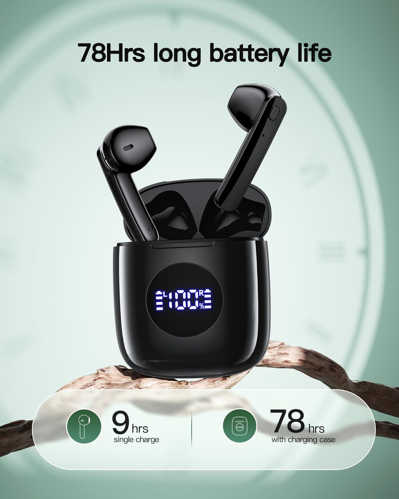 CAPOXO Wireless Bluetooth Earbuds, IPX7 Waterproof, 78H Playtime - for Sports, Workouts & Travel