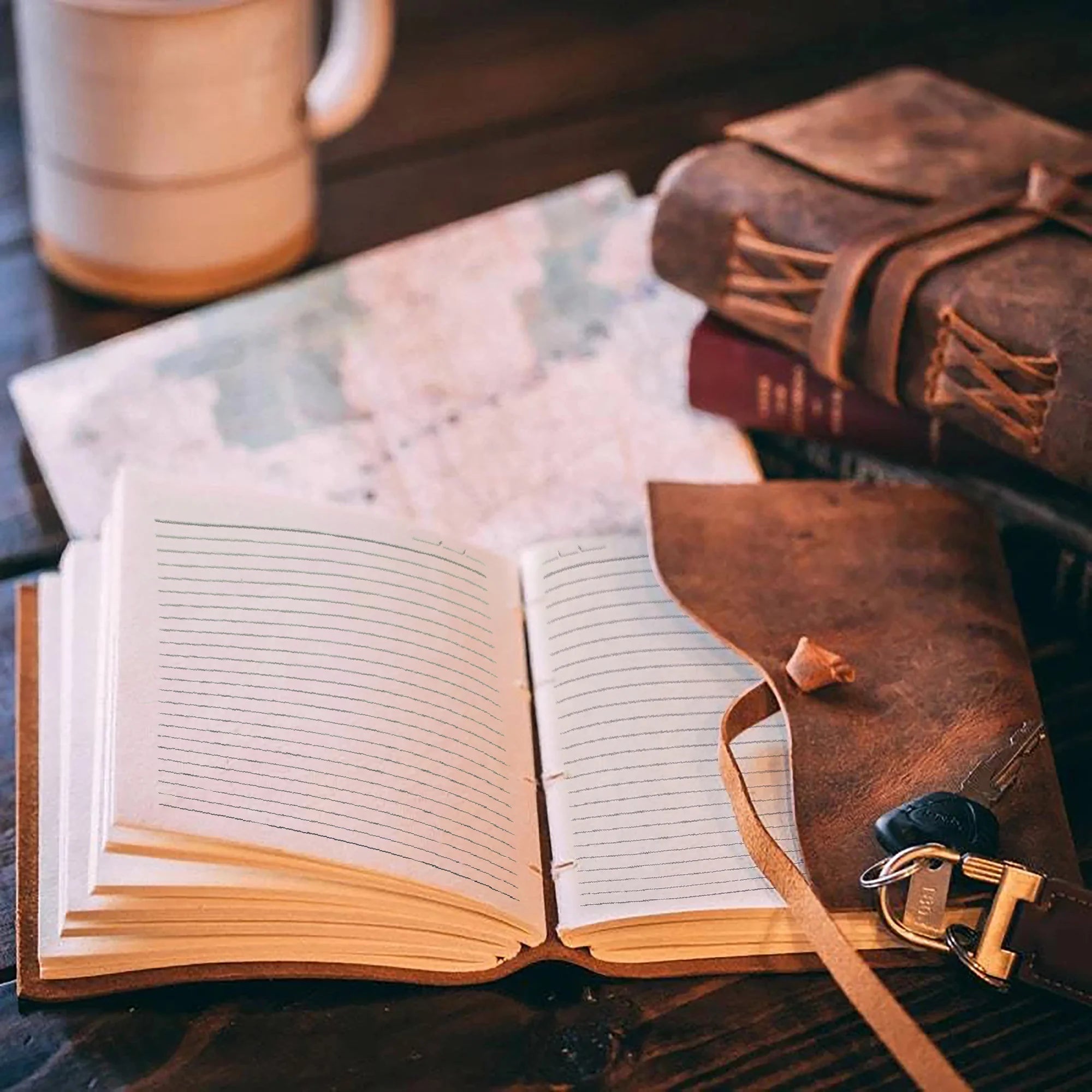 Premium Leather Journal - Lined & Ruled Travel Notebook for Writing, Sketching & Note Taking - Perfect for Journaling, Travel Diary & Gift Giving