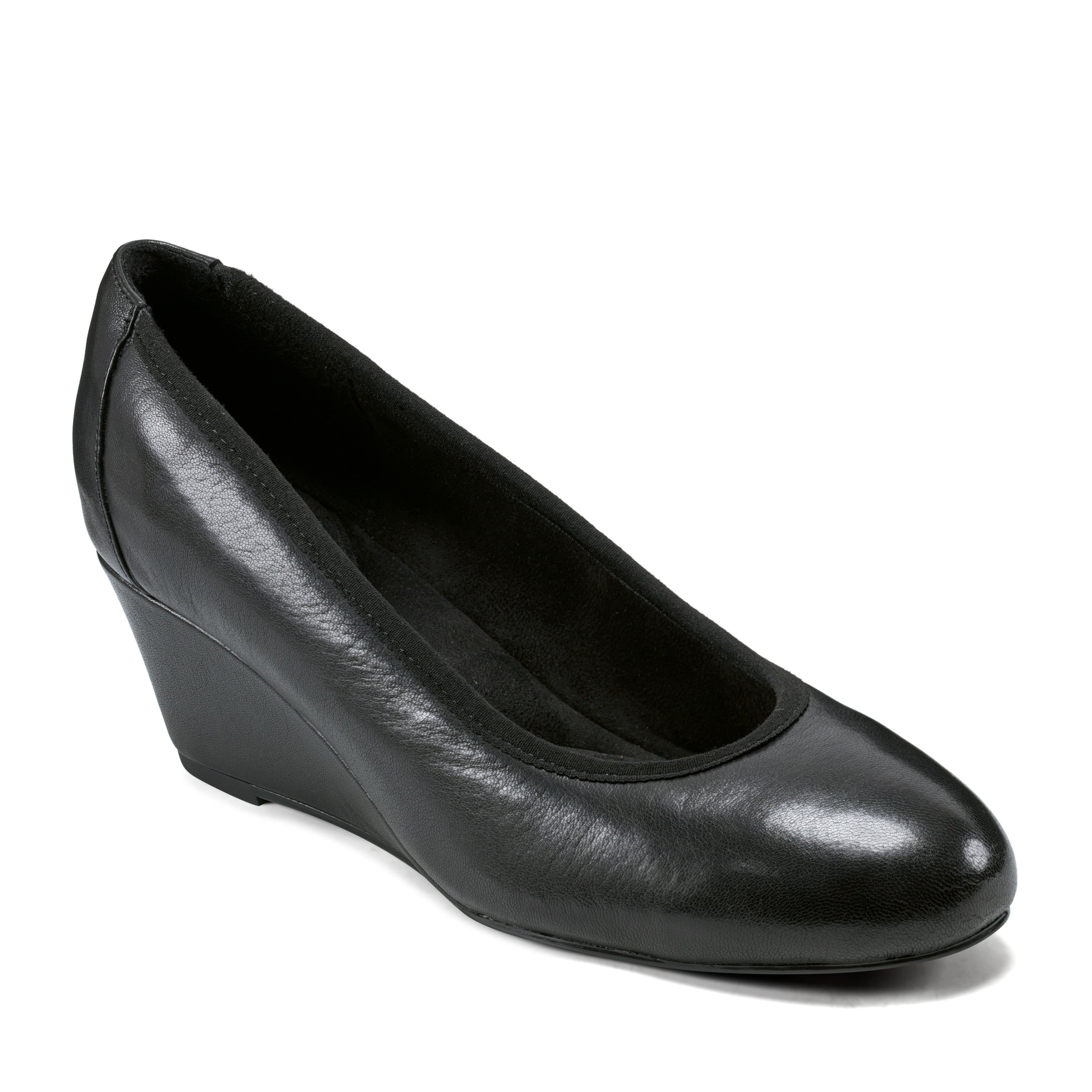 Women's Rita Slip-On Almond Toe Dress Wedges - Comfortable Low Heel Shoes for Office, Wedding & Party Occasions