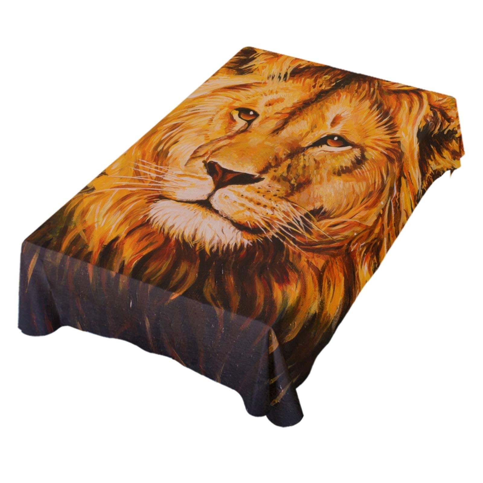 ALAZA Lion Print Rectangle Tablecloth 54 x 72 Inch - Wrinkle-Resistant Dining Table Cover for Kitchen, Parties & Outdoor Picnics - Perfect for Birthday Celebrations, Holiday Dinners & Home Decor