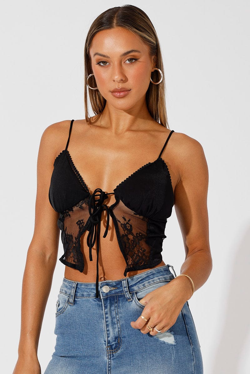 Black Cami Top for Women - Stretchy Sleeveless Tank Top WC1676 47WB 2 | Perfect for Layering, Casual Outfits & Summer Wardrobe