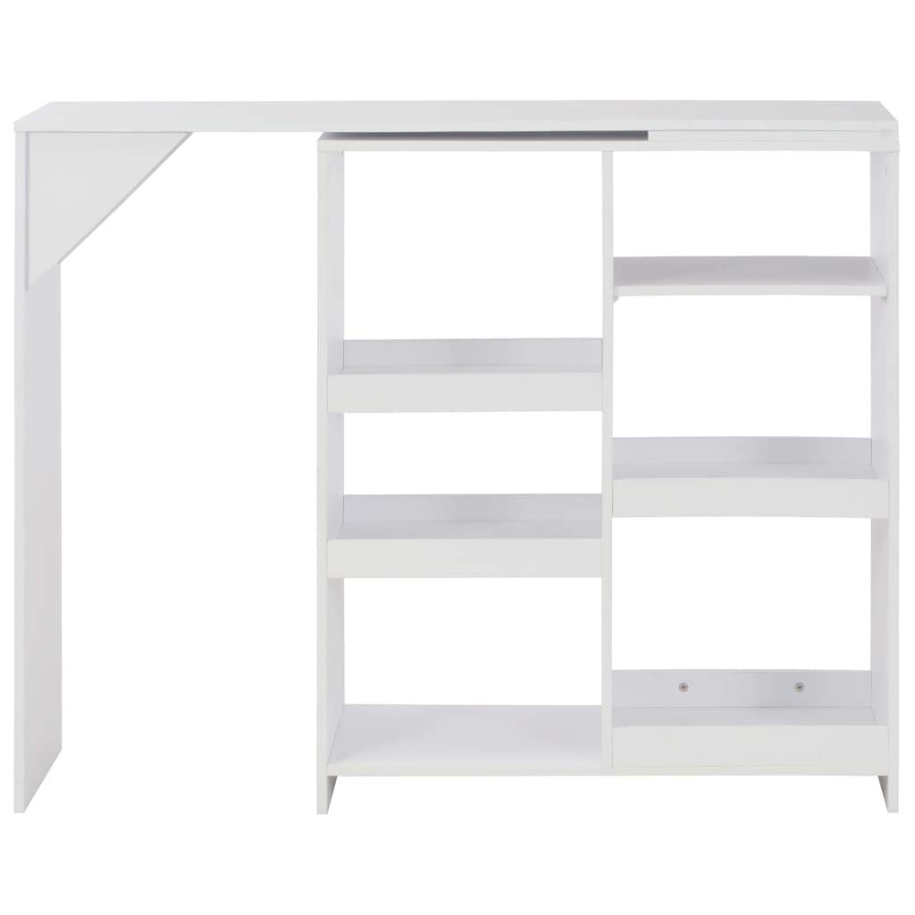 FAMIROSA L-Shaped Bar Table with Adjustable Storage Shelves - 54.33
