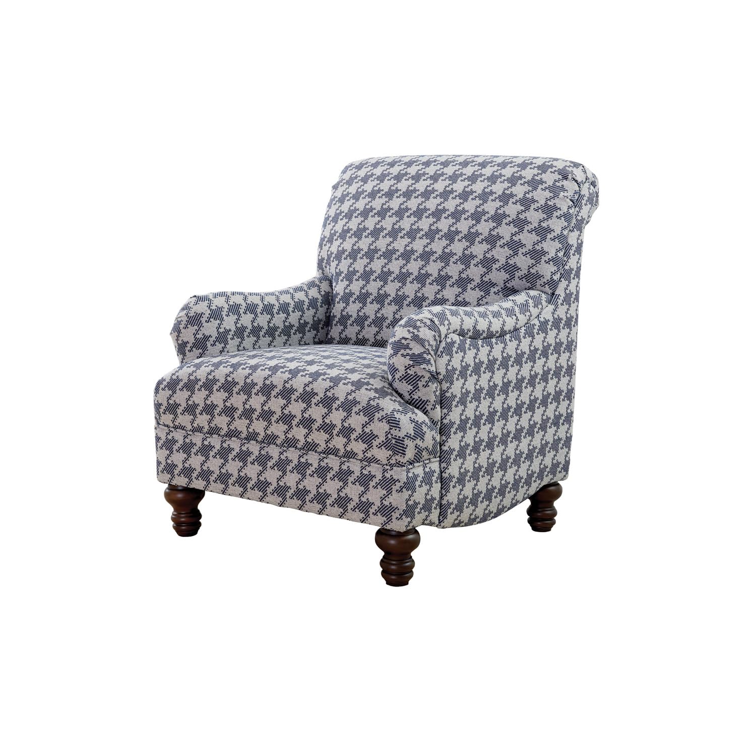 Coaster Furniture Gwen Recessed Arms Accent Chair - Light Grey & Blue Upholstered Living Room Chair for Home Decor | Perfect for Reading Nook, Bedroom Sitting Area & Office Lounge