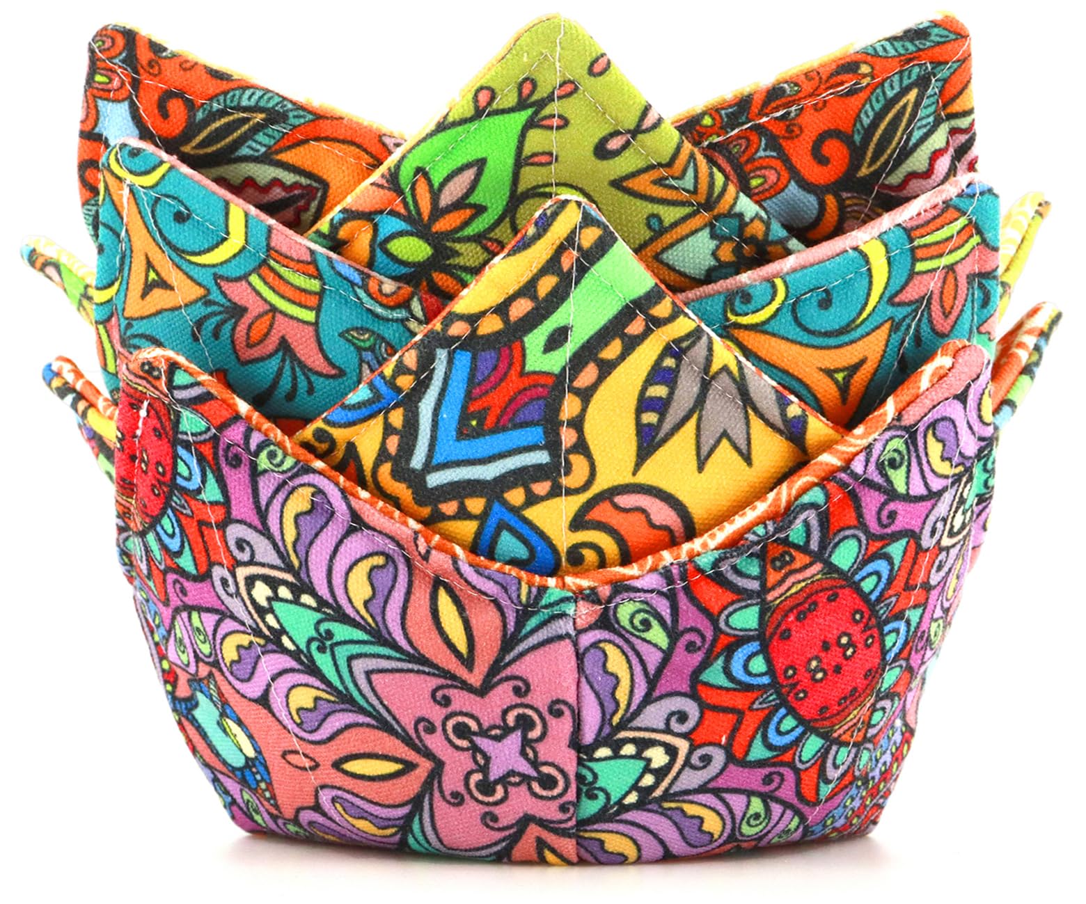 Microwave-Safe Cotton Bowl Cozy - Heat Resistant Hot Bowl Holder for Soup, Cereal & Food - Perfect for Microwave Use & Dining Comfort