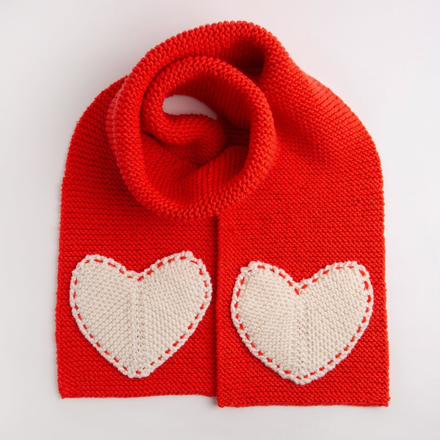 Heart Scarf Knitting Kit for Beginners - DIY Crochet Scarf Making Set with Yarn & Needles - Perfect for Valentine's Gift, Winter Accessories & Cozy Home Crafting