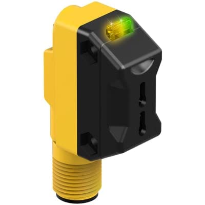 QS18VP6FPQ8 Photoelectric Sensor - World-Beam Plastic Fiber Optic Sensor with R Dep on Fiber, 10-30Vdc PNP Output, QDM12 Connector (66468) for Industrial Automation & Machine Safety Applications