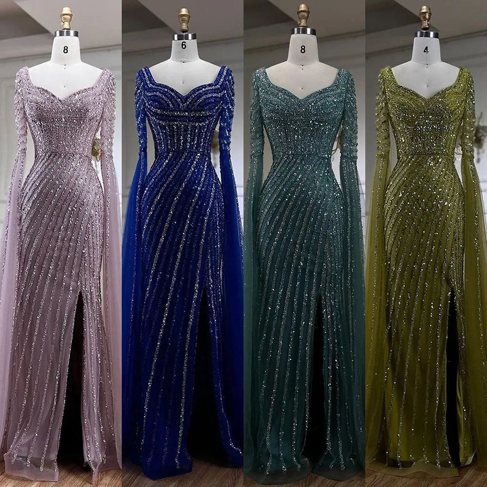 Serene Hill Blue Sweetheart Mermaid Evening Gown with Beaded Overskirt - Luxury Women's Wedding Party Dress 2025 LA72314 | Perfect for Formal Events, Prom, Bridal Showers & Red Carpet Occasions