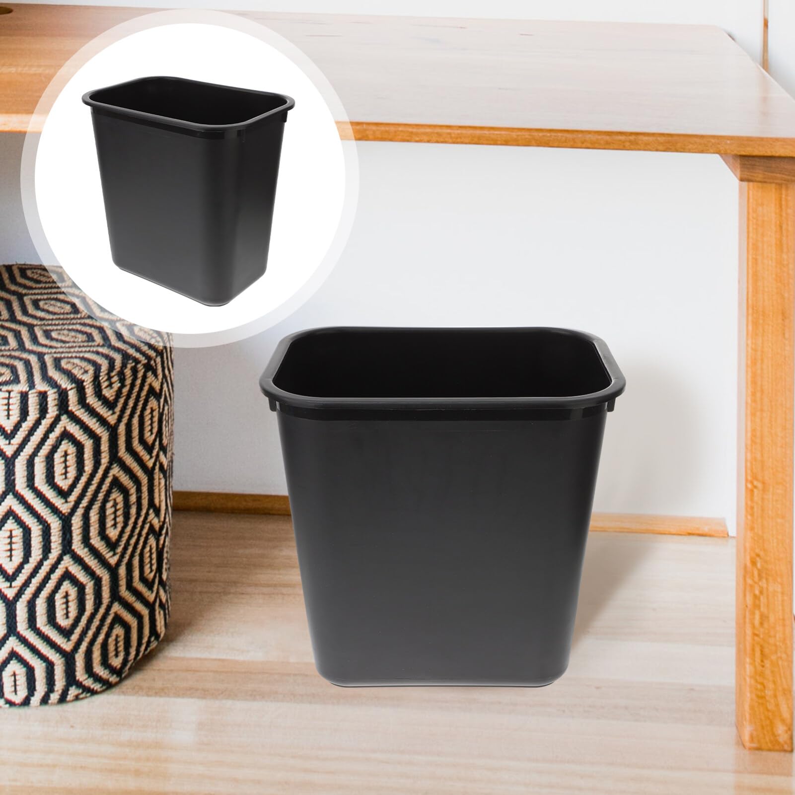 ULTECHNOVO 3 Gallon Mini Trash Can - Small Plastic Garbage Bin with Rustic Design for Kitchen, Bathroom, Office & Dorm Room Waste Disposal