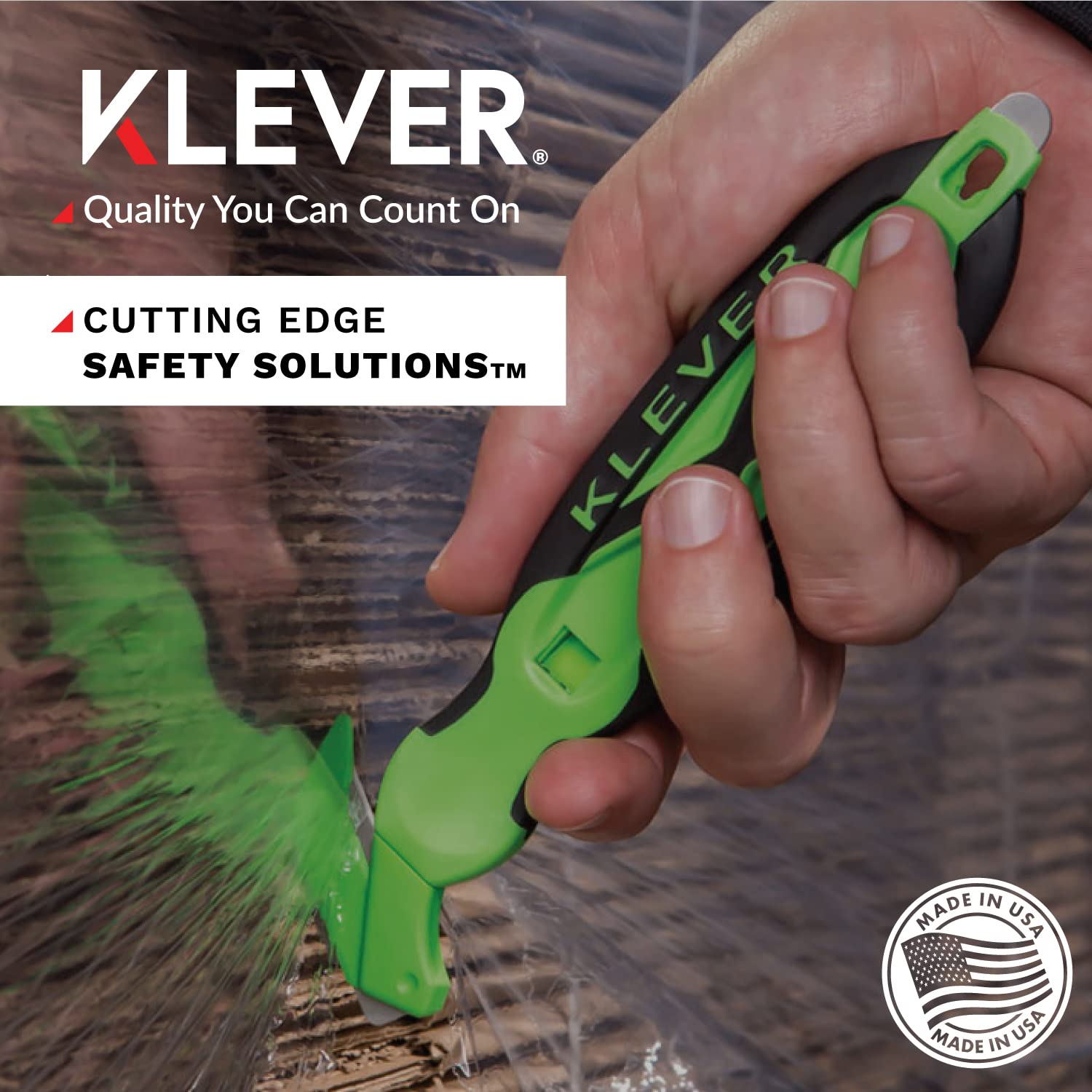 Klever XChange Box Cutter - 10 Pack Heavy Duty Utility Knife with Wide Cut Head & Ergonomic Soft Grip Handle - Ideal for Cutting Boxes, Packages, Film, Tape & Thick Materials (Blue, KCJ-XC-30B) - Perfect for Warehouse, Shipping, Retail & Home Use