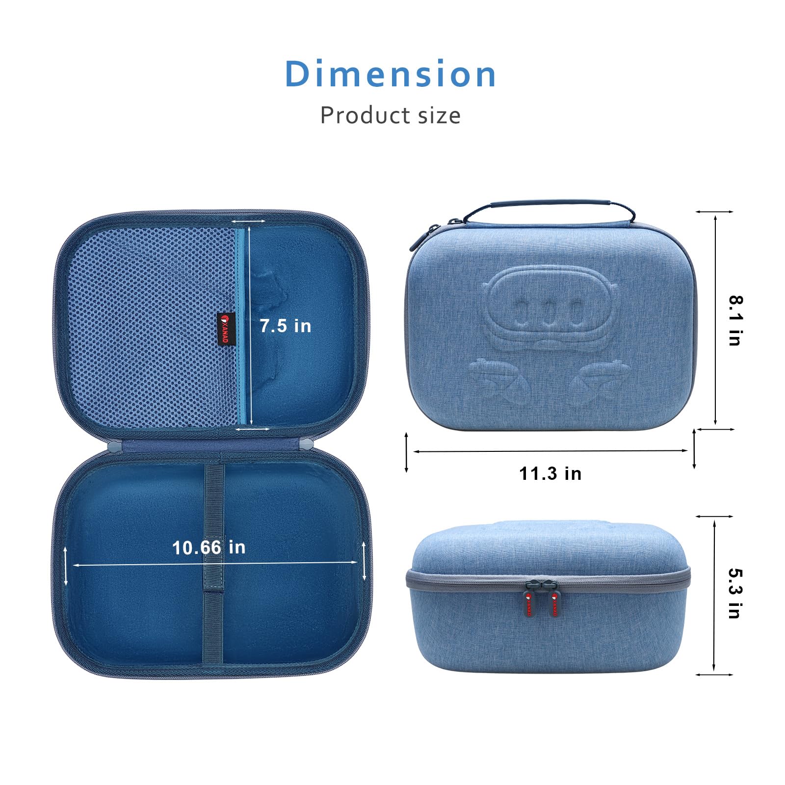 XANAD VR Headset Case Compatible with Oculus Meta Quest 3, Quest 2 & Apple Vision Pro - Protective Storage for VR Headsets, Controllers & Accessories (Blue) | Perfect for Travel, Home Storage & Gaming Setup Protection